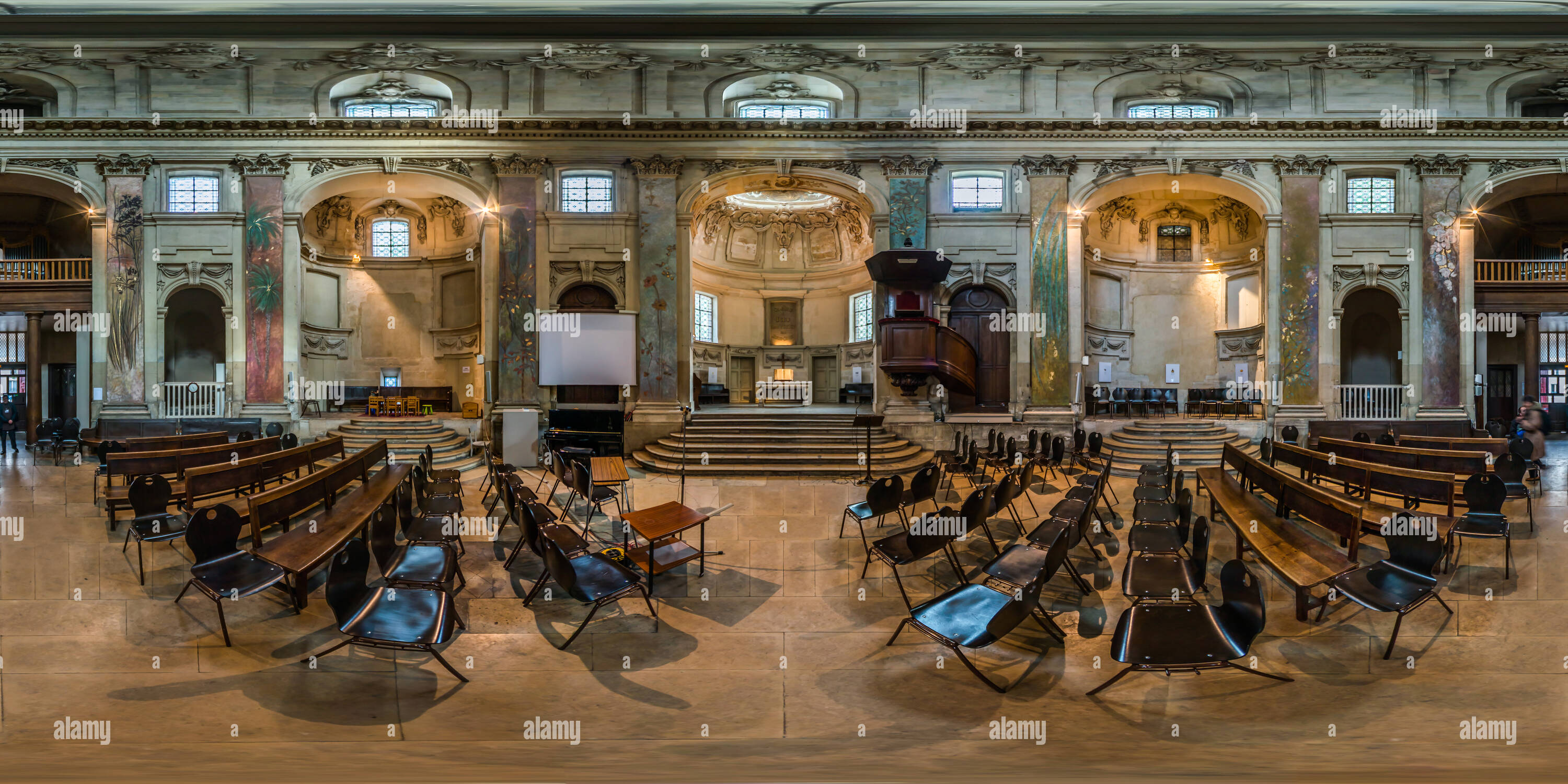 360 degree panoramic view of Temple du Marais, Paris, 2014.