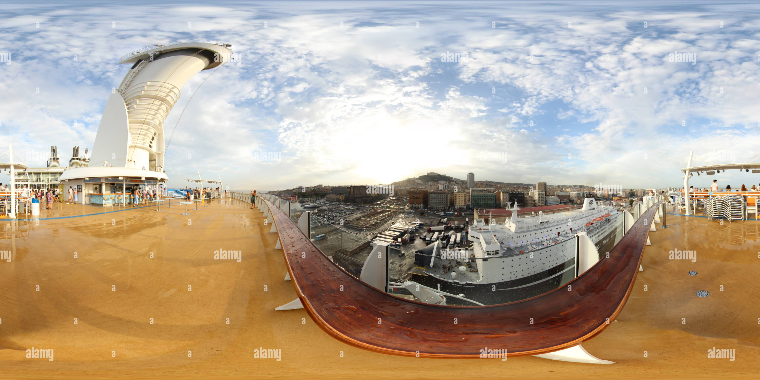 360° view of Allure of the Seas in the port of Naples - Alamy