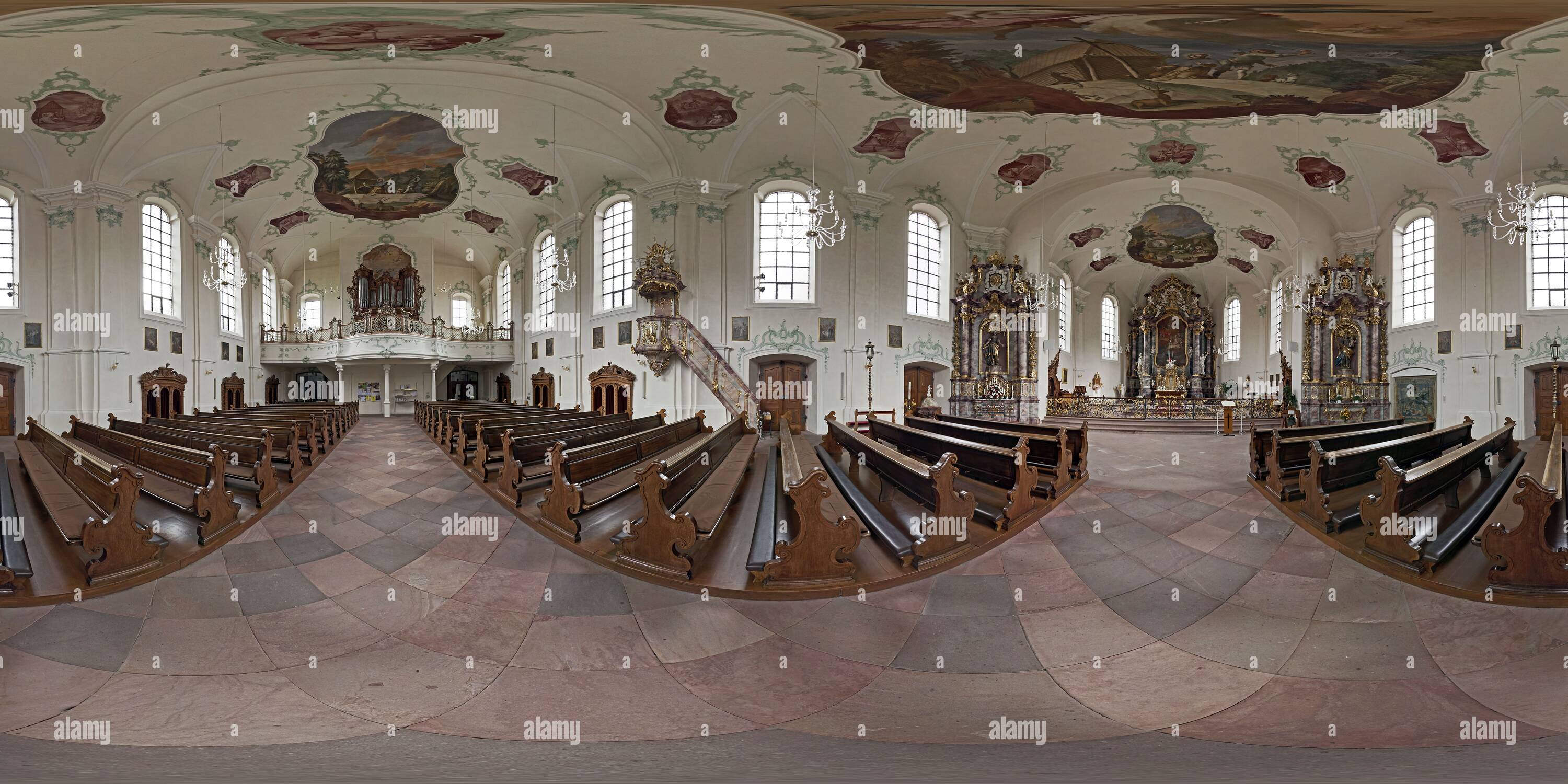 360° view of Ettenheimmünster, St. Landolin, Interior View - Alamy