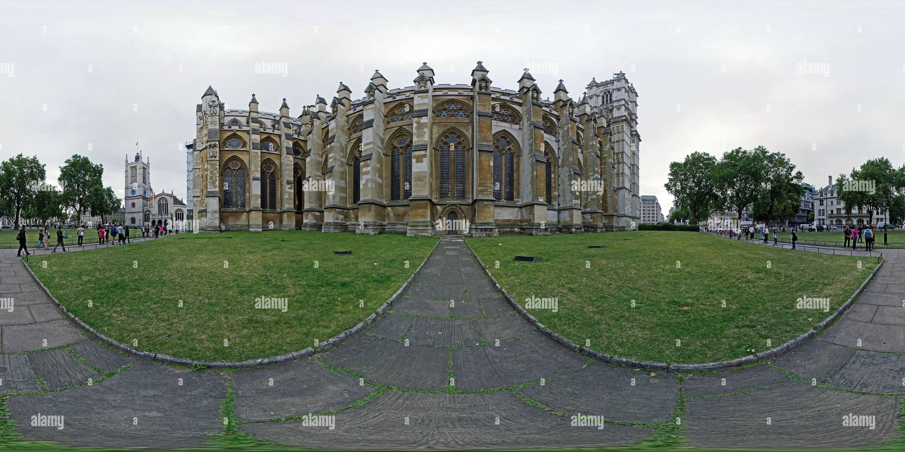 360 degree panoramic view of London, Westminster Abbey, Northern Side, St. Margeret's