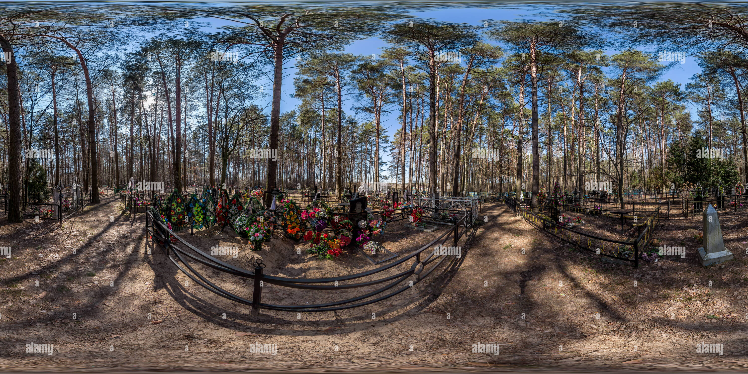 360 degree panoramic view of 03 Gomel Region Tsagelnya Cemetery