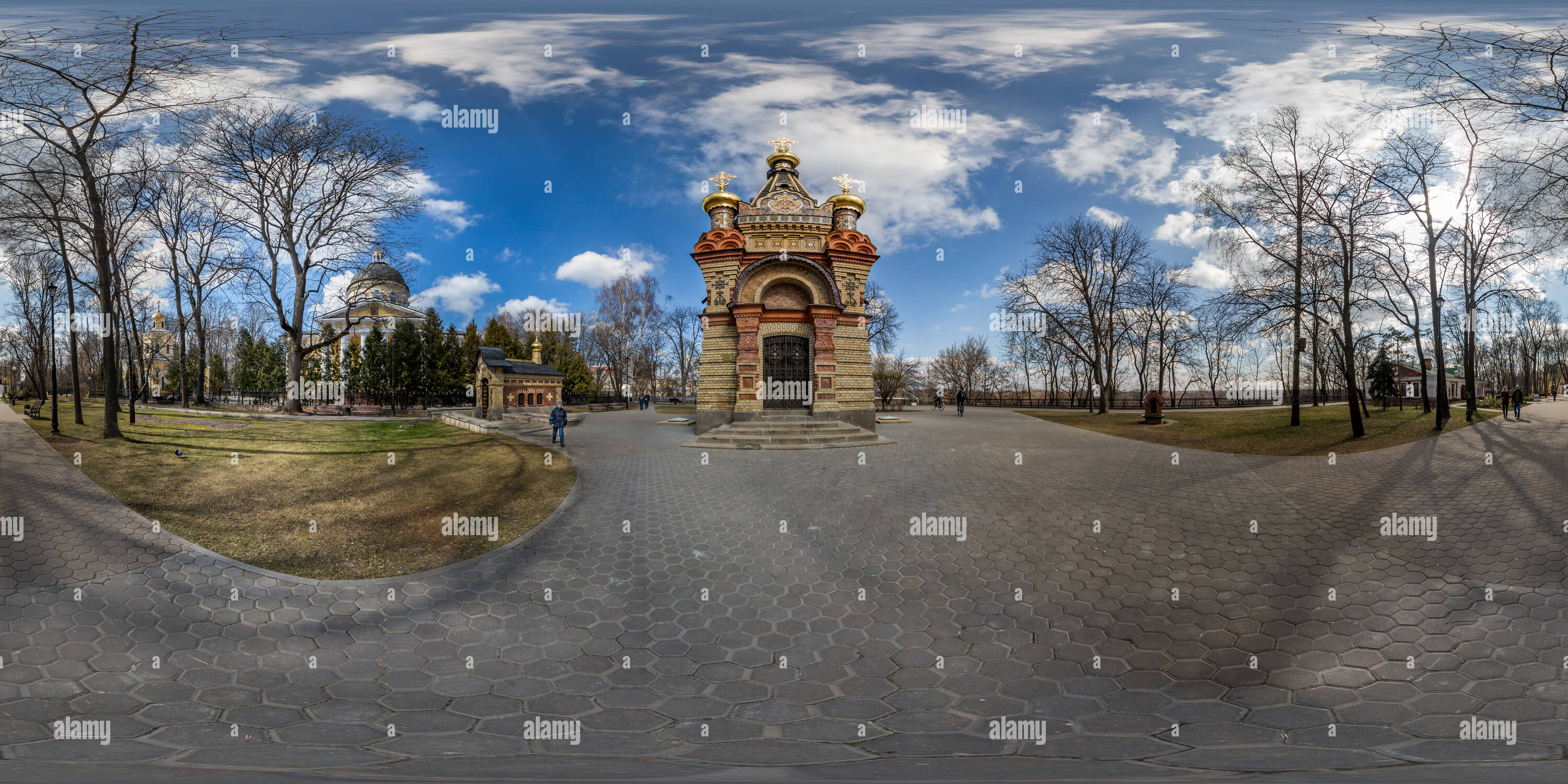 360 degree panoramic view of St. Peter and Paul Cathedral  In Gomel