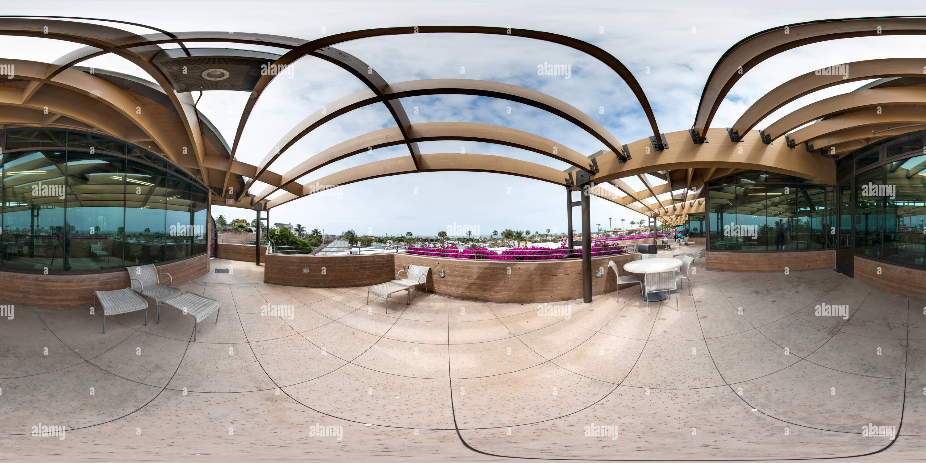 360 View Of Encinitas California Usa Public Library Patio