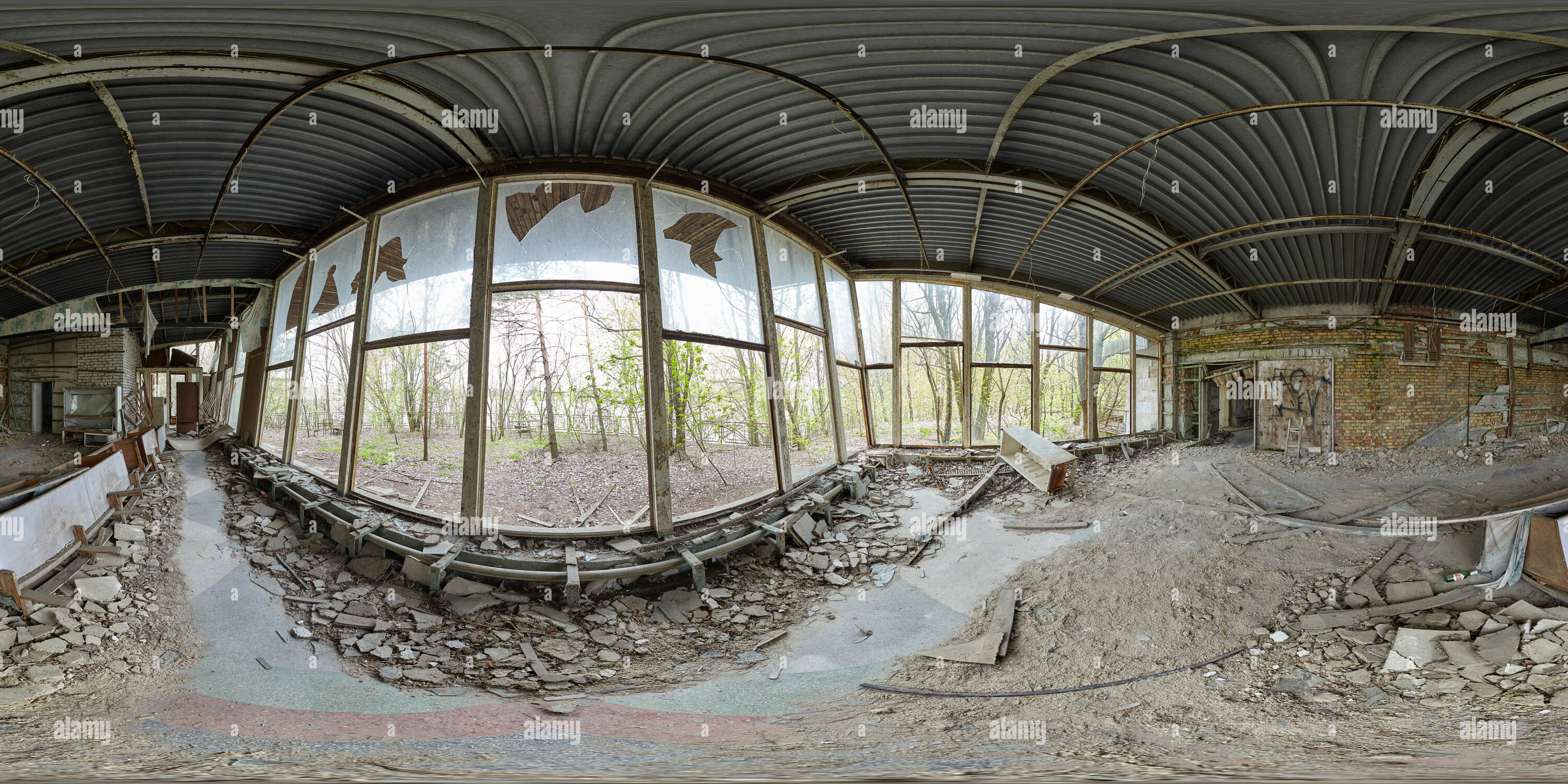 360° view of Pripyat river port Alamy