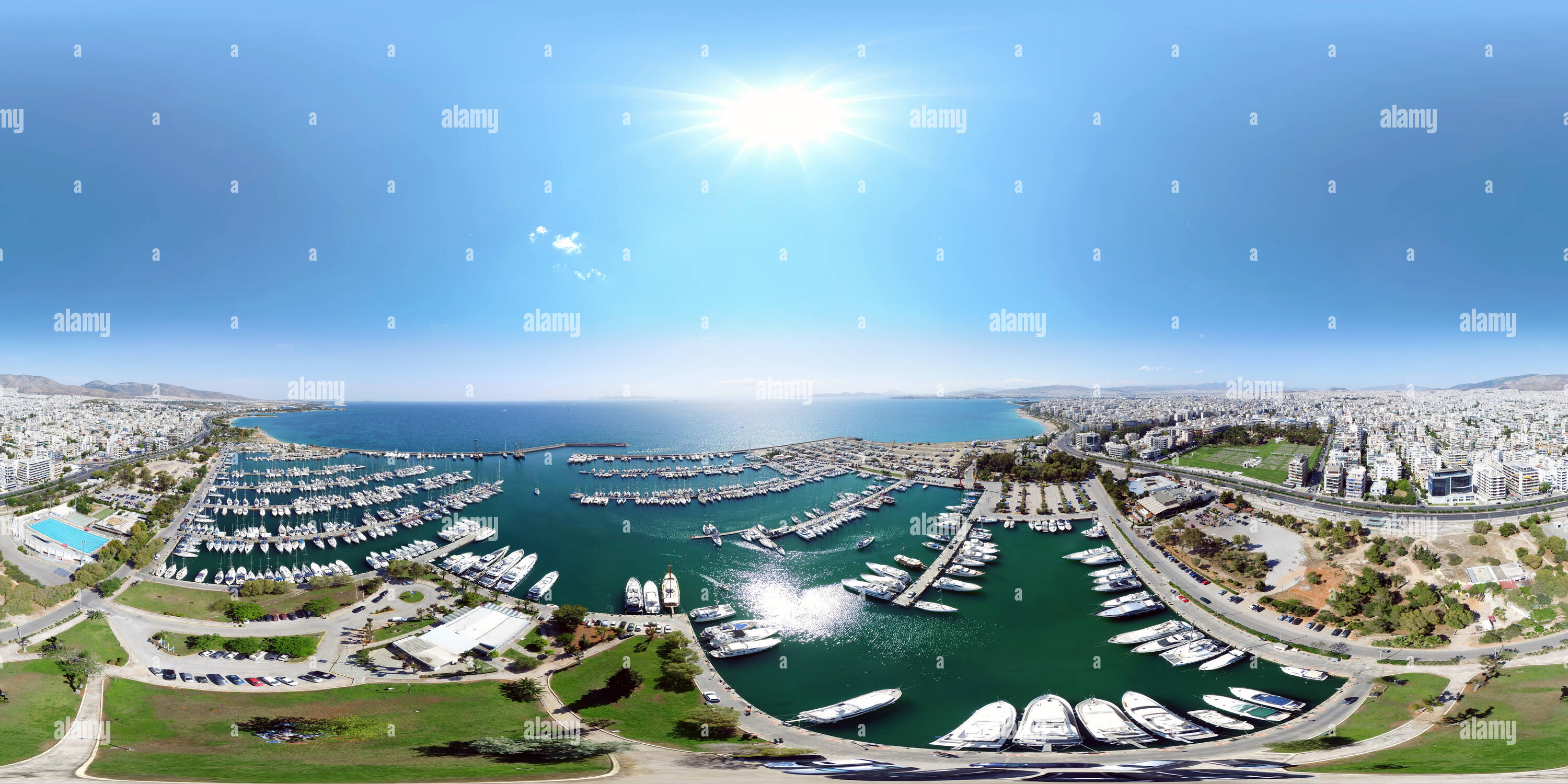 360° view of Aerial View of Alimos Marina, Attica, Greece - Alamy