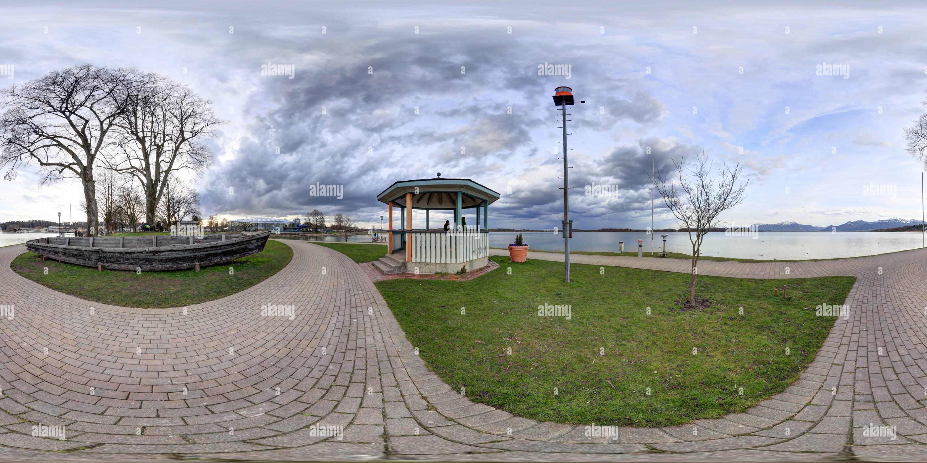 360° view of Prien am Chiemsee harbour II Alamy