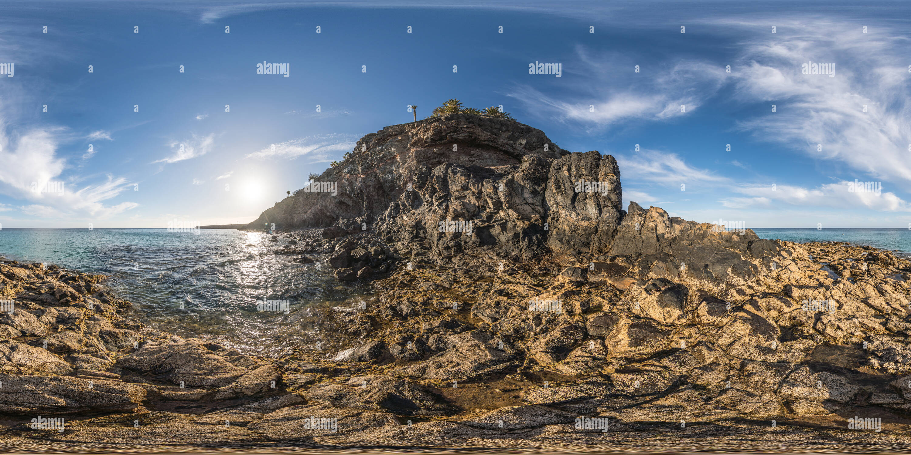 360° view of smal Cliffs, Morro Jable, Fuerteventura 3 - Alamy