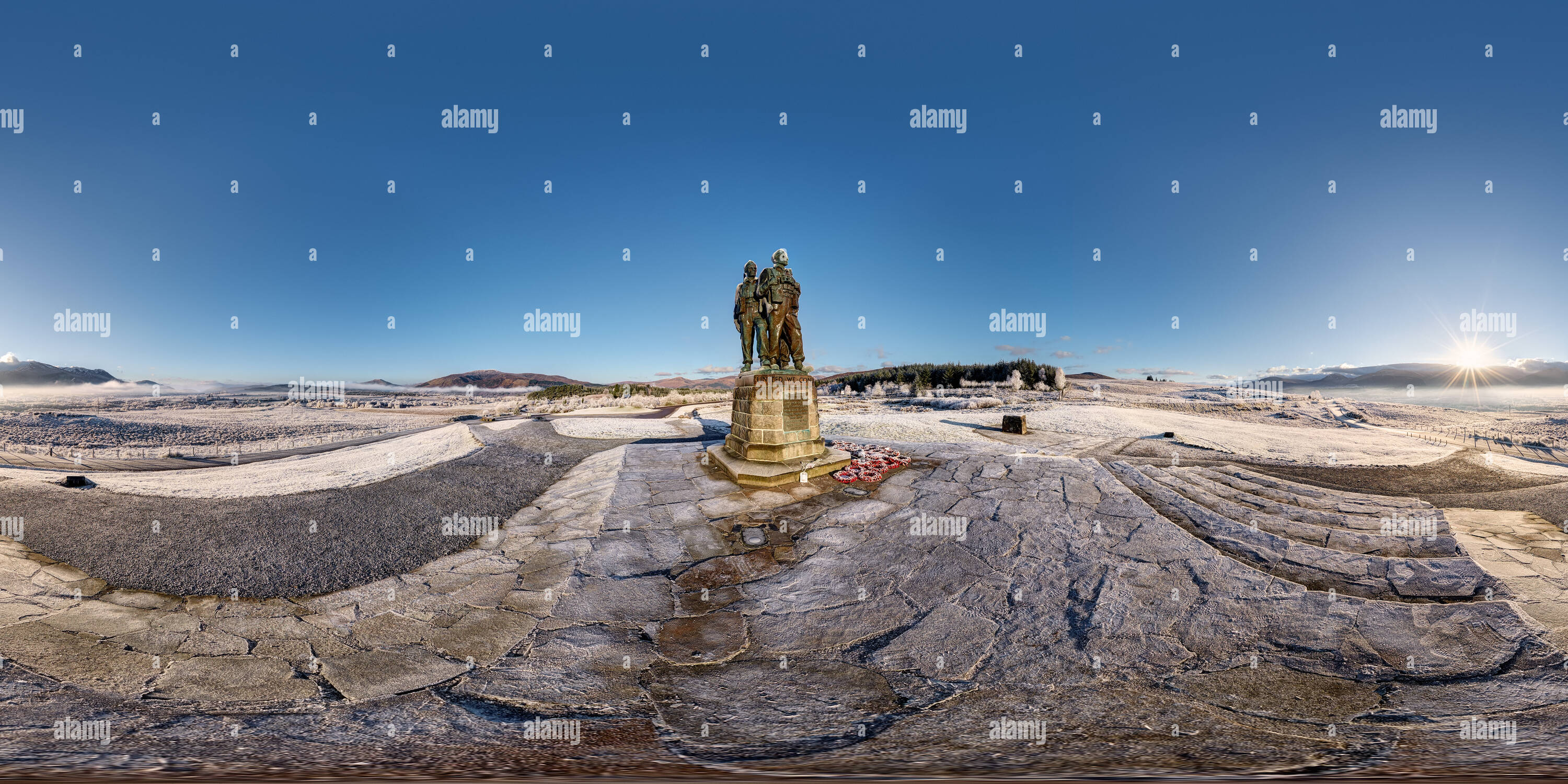 360 degree panoramic view of Commando Memorial, Spean Bridge, Scotland