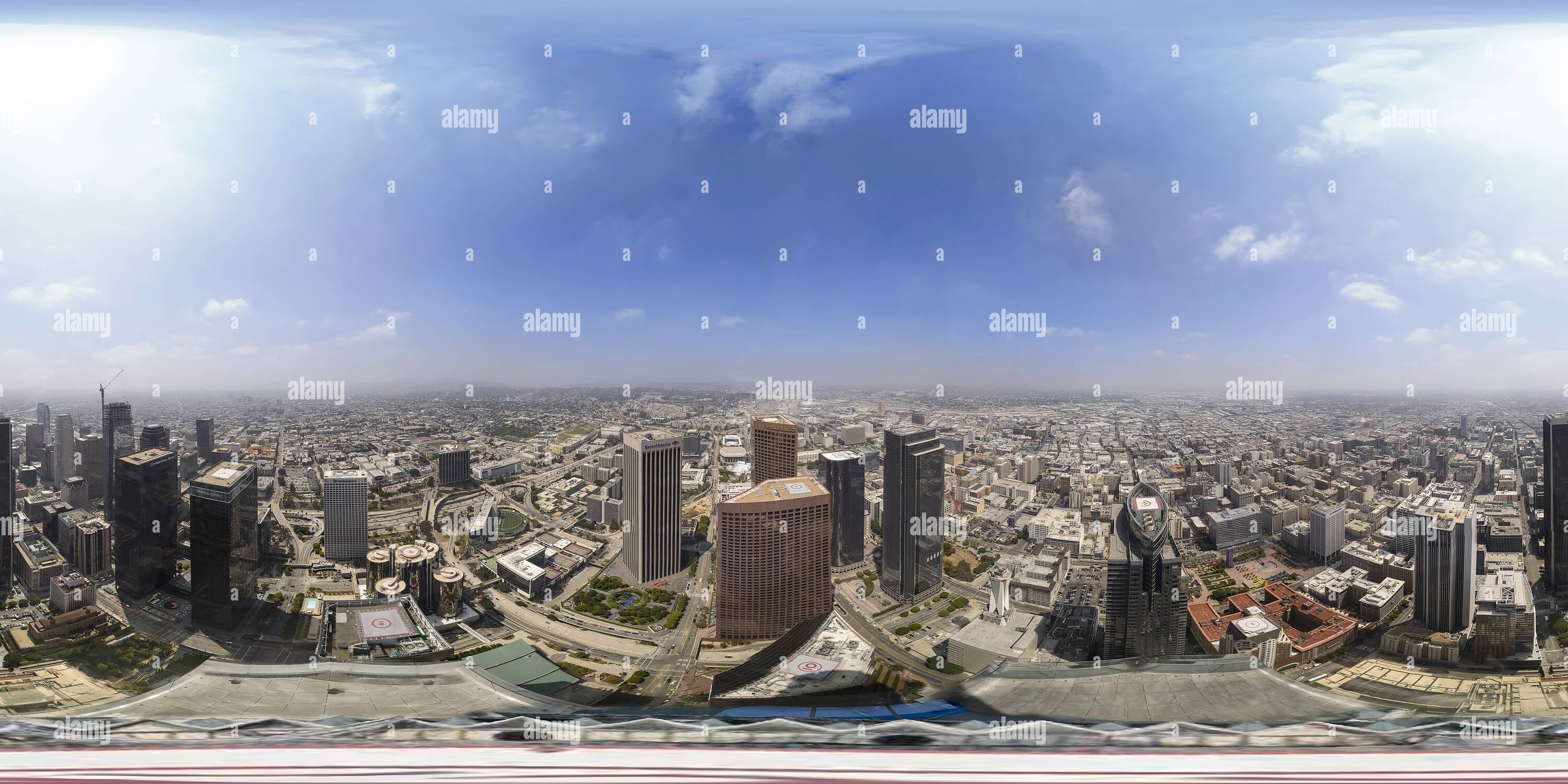 360 degree panoramic view of Downtown Los Angeles from US Bank Tower