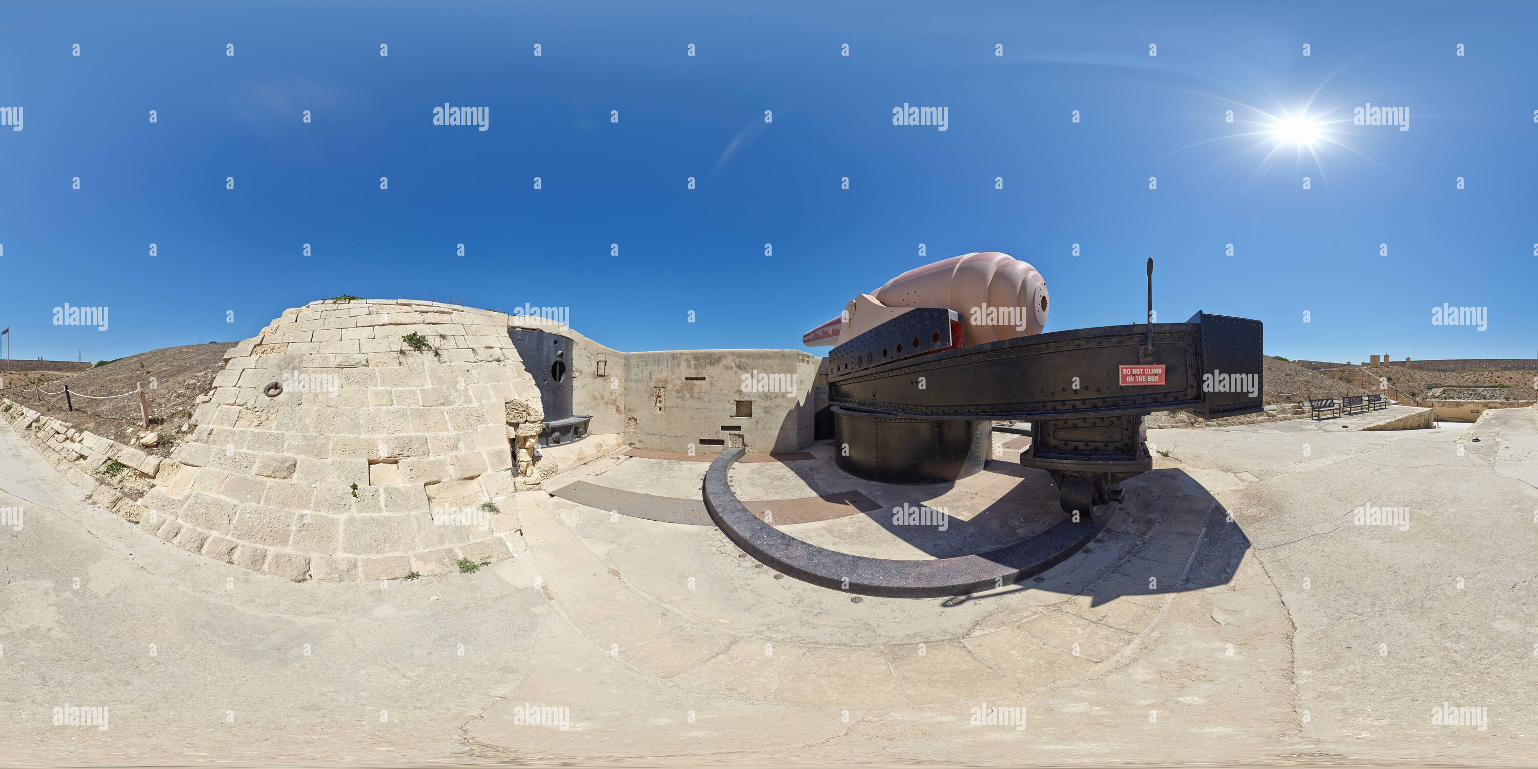 360 degree panoramic view of Fort Rinella -  Armstrong 100-ton gun