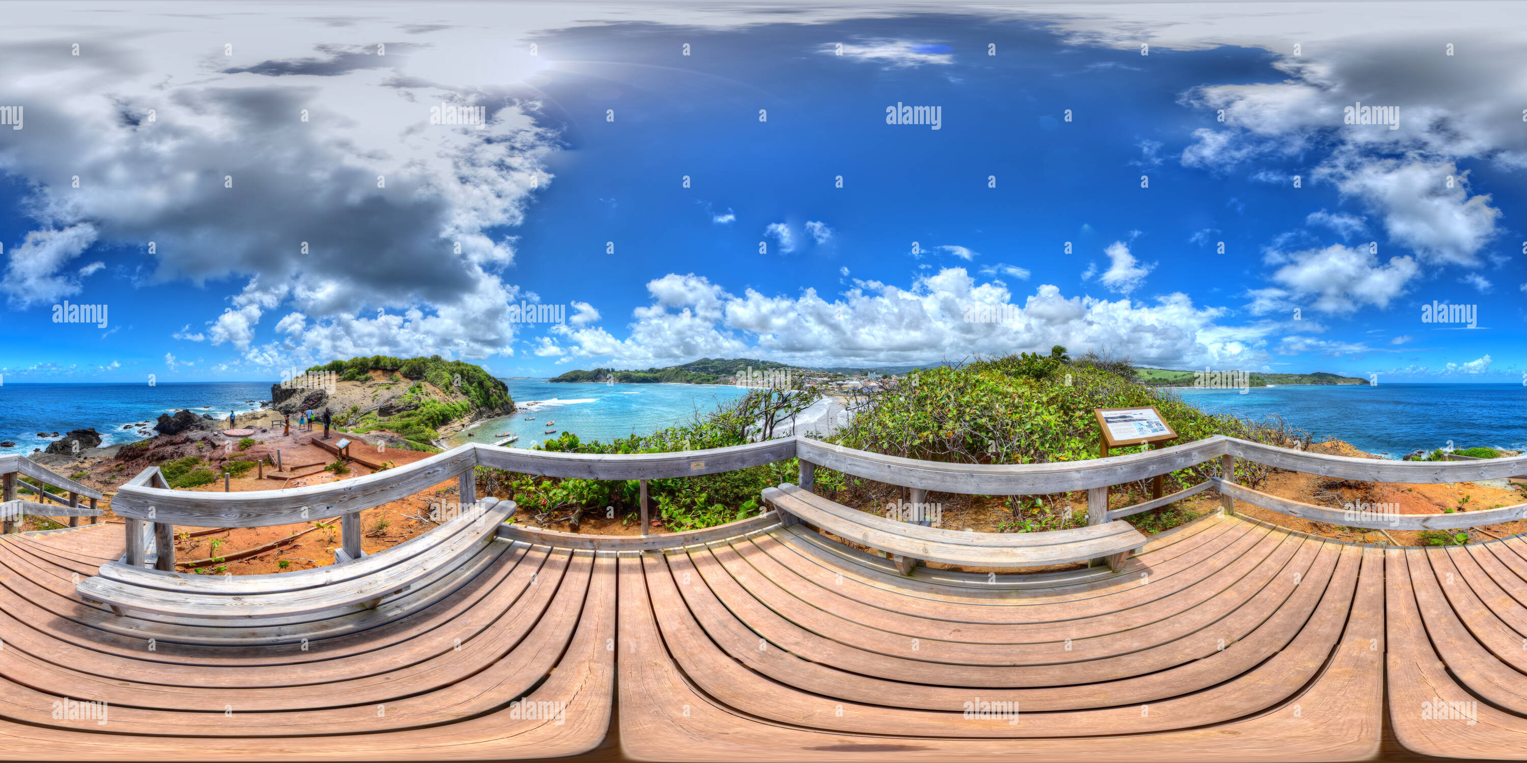 360° view of SainteMarie Island and his tombolo 2016, Martinique French Caribbean Alamy