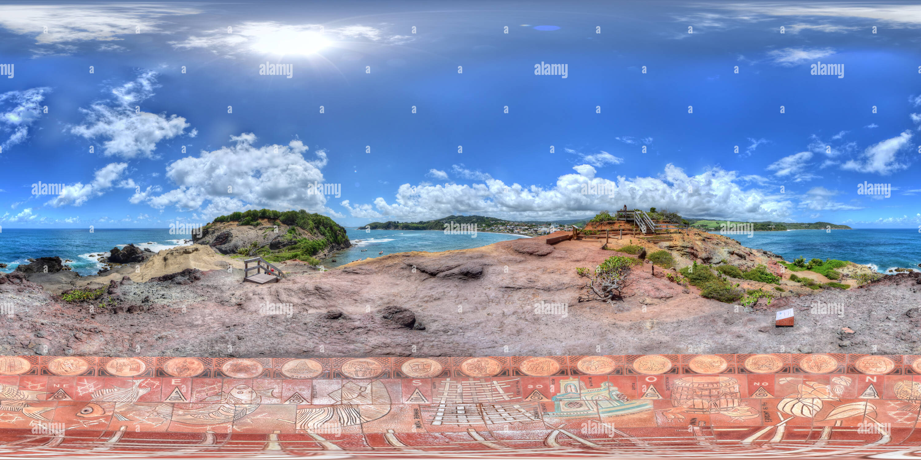 360° view of SainteMarie Island and his tombolo 2016, Martinique French Caribbean Alamy