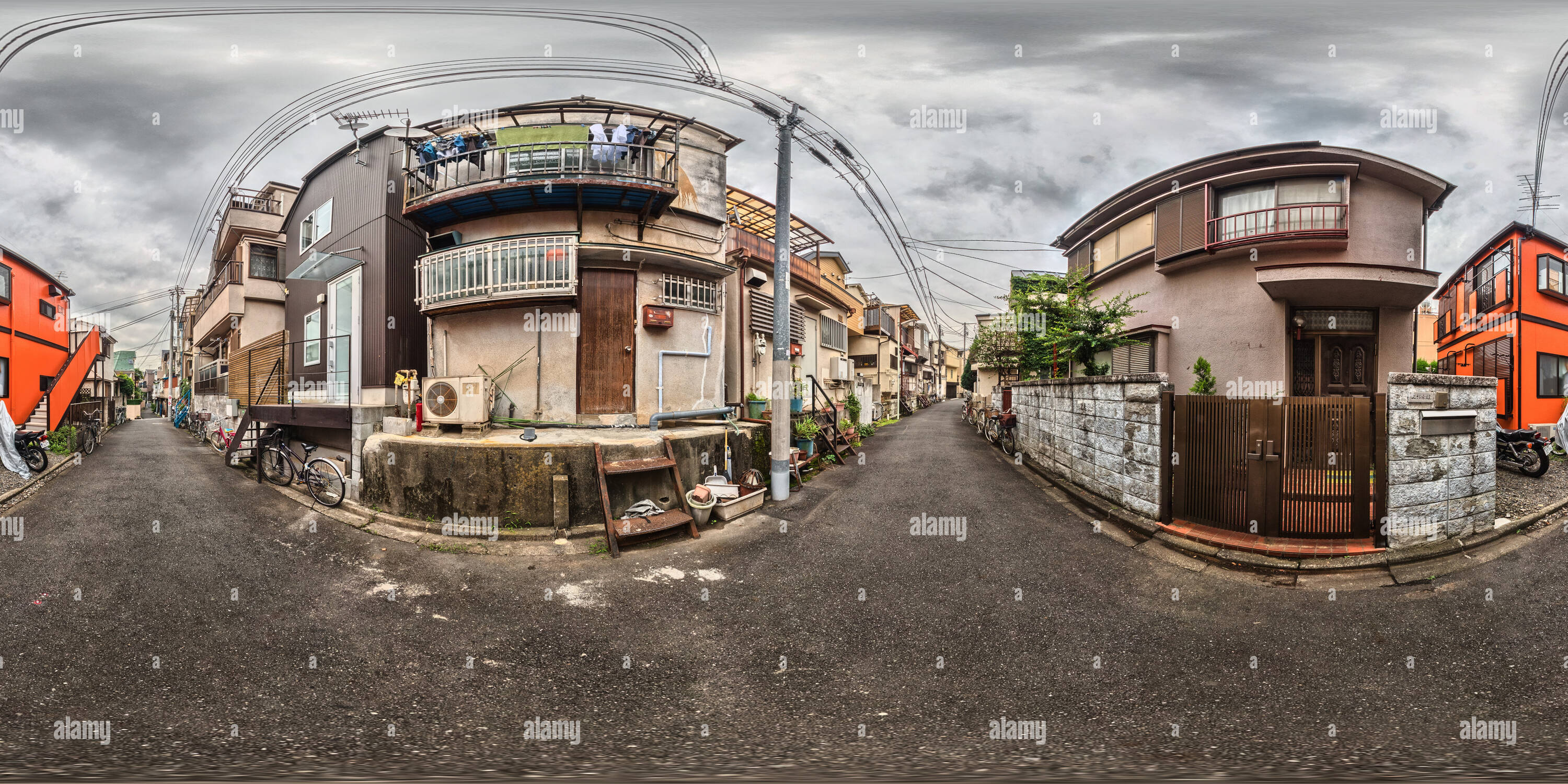 360° view of Tokyo Suburban Street - Alamy