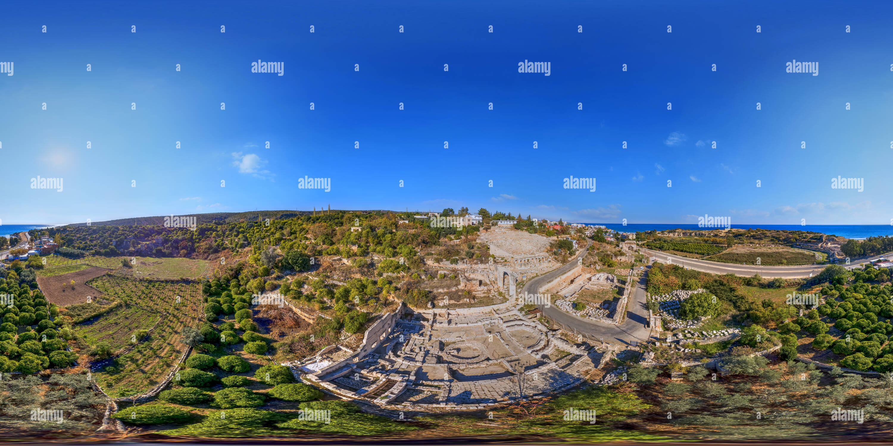 360 degree panoramic view of Elaiussa Sebaste Agora And Churches Erdemli Vr Mersin 77a