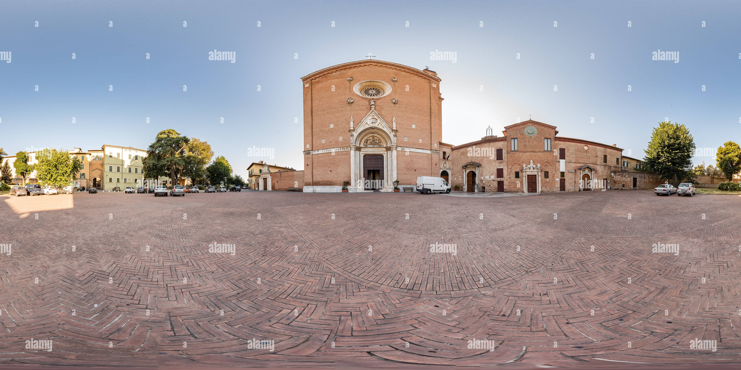 360 degree panoramic view of Basilica di San Francesco. Siena.