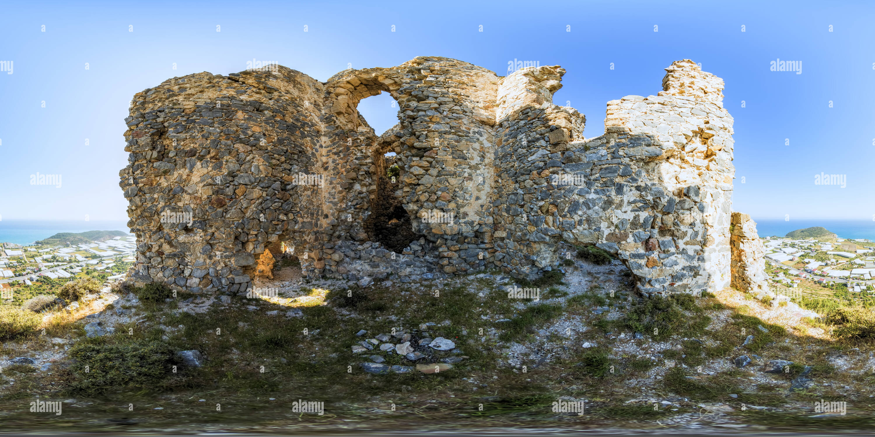 360 degree panoramic view of Softa Fortress Bozyazi Vr Mersin 3b1