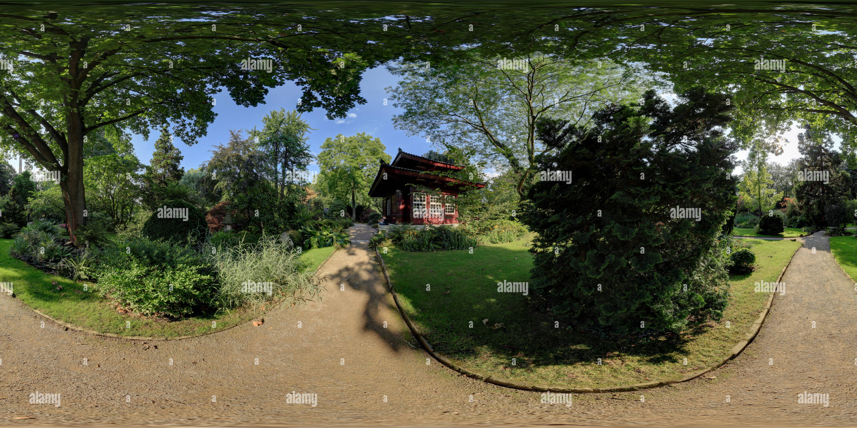 360° view of Japanese Garden Leverkusen II Alamy