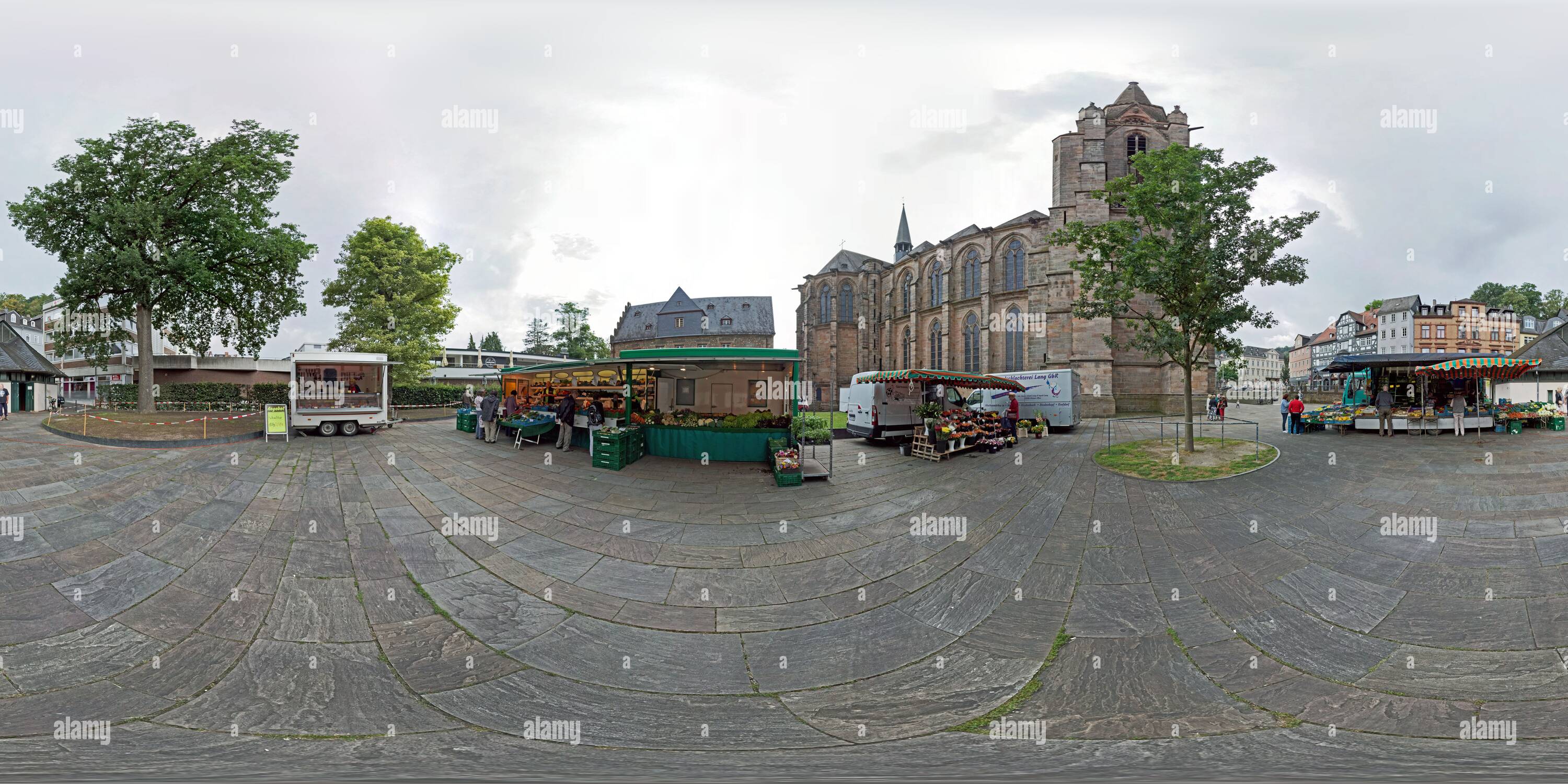 360° view of Marburg Market at St. Elizabeth’s Church Alamy