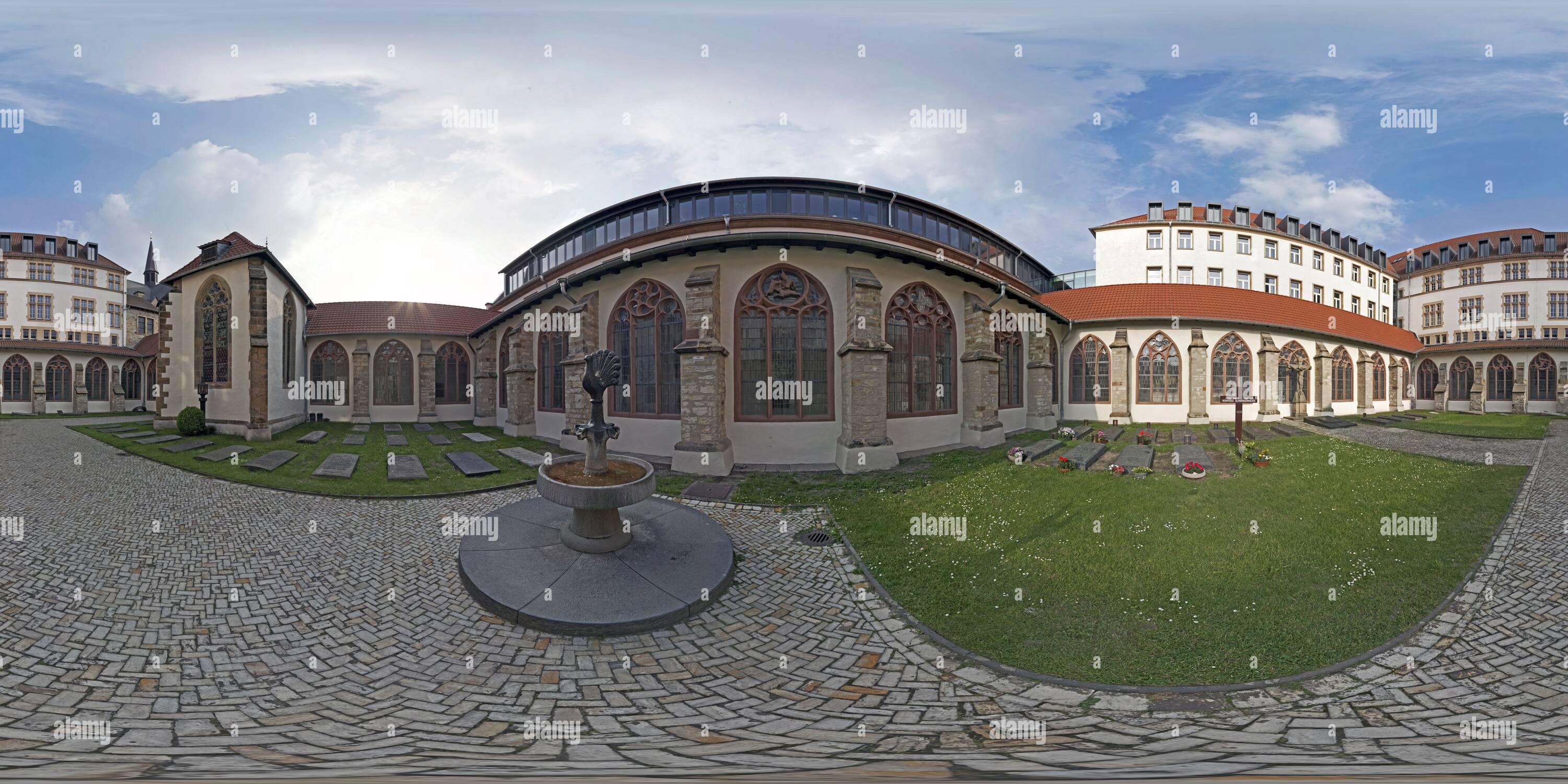 360° view of Paderborn, Cathedral „Hoher Dom“, Cloister, Window of 