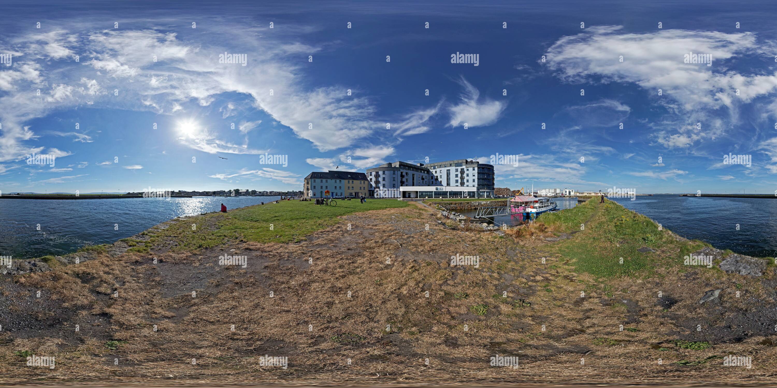360° view of Galway The Long Walk, Harbour, Corrib Alamy