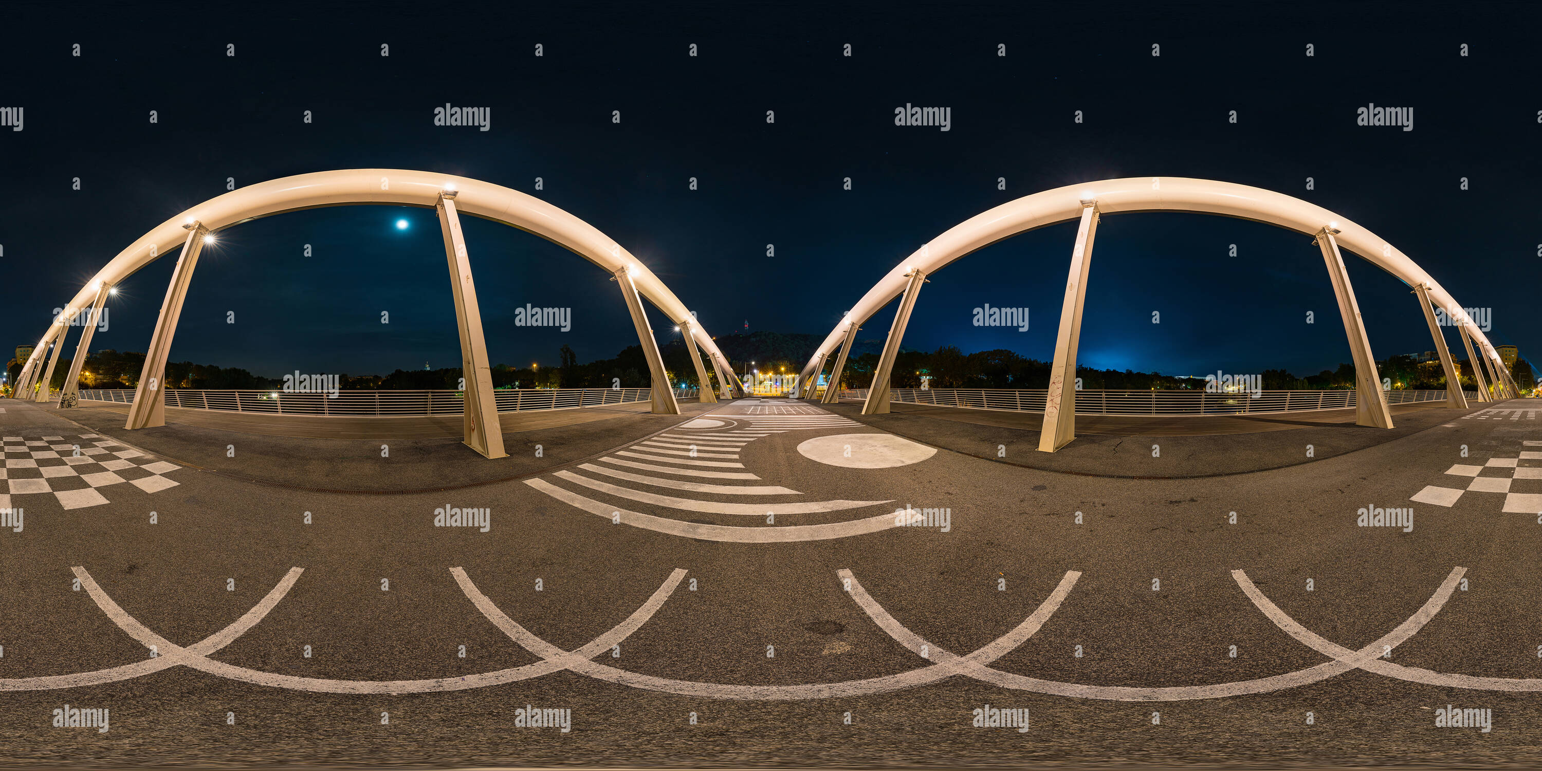 360° view of Ponte della Musica (Music's Bridge Alamy