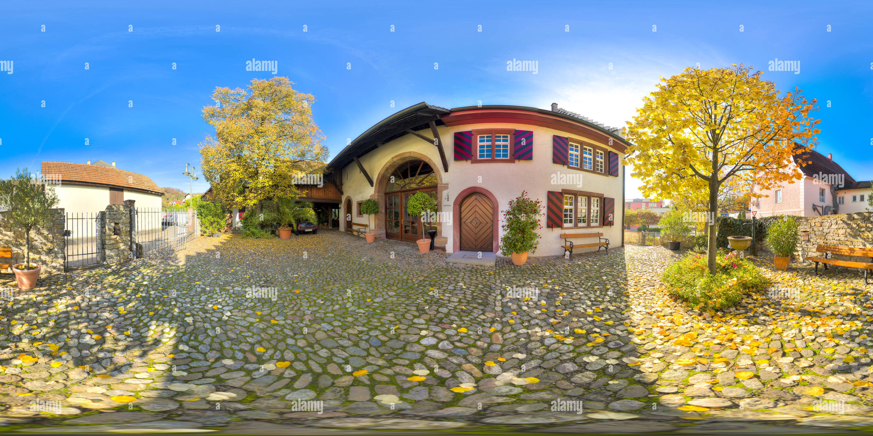 360 degree panoramic view of Grenzach-Wyhlen Zehnthaus
