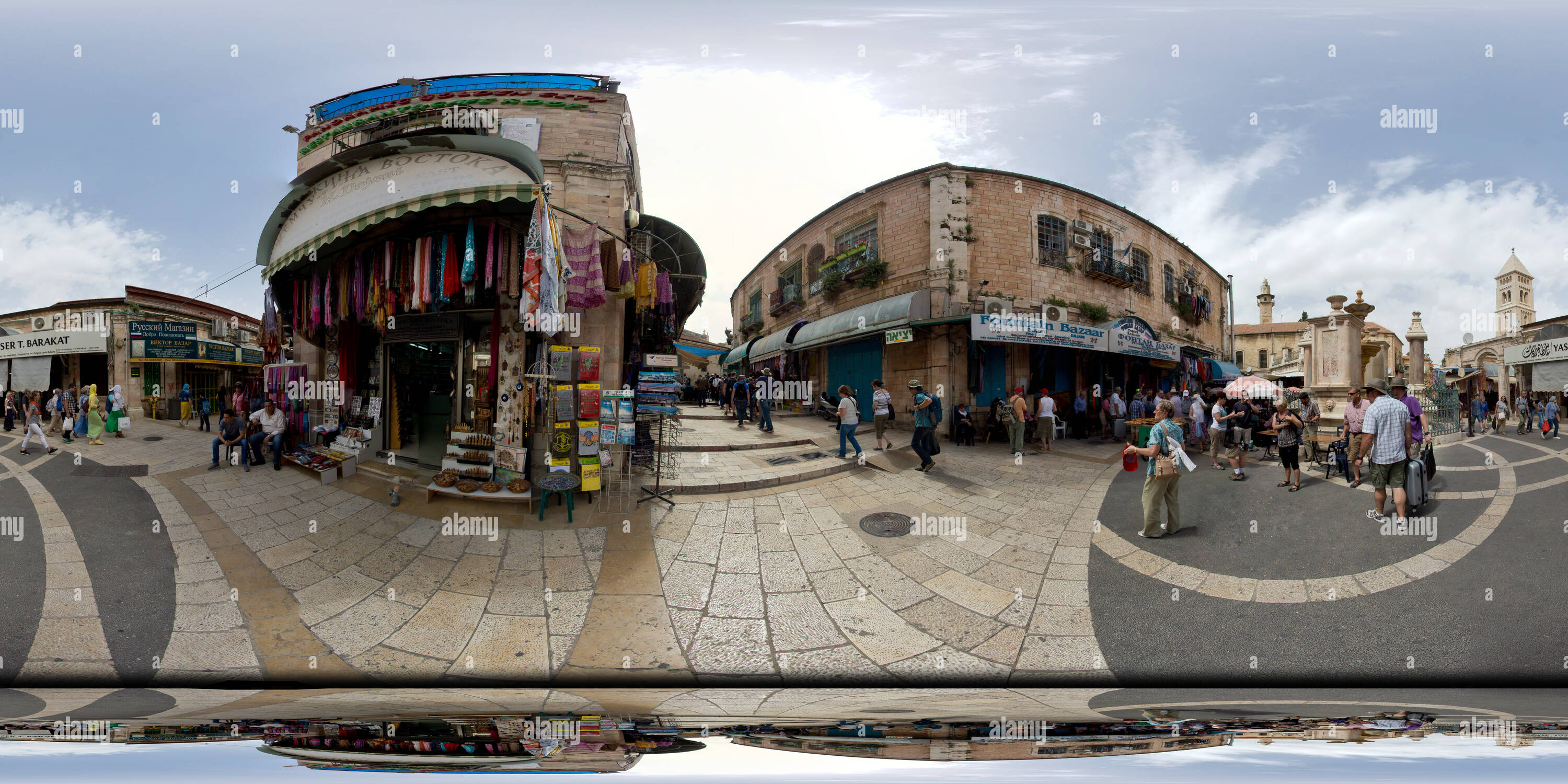 360 degree panoramic view of Old City Jerusalem, Early Afternoon (II), 2016-04, freehand