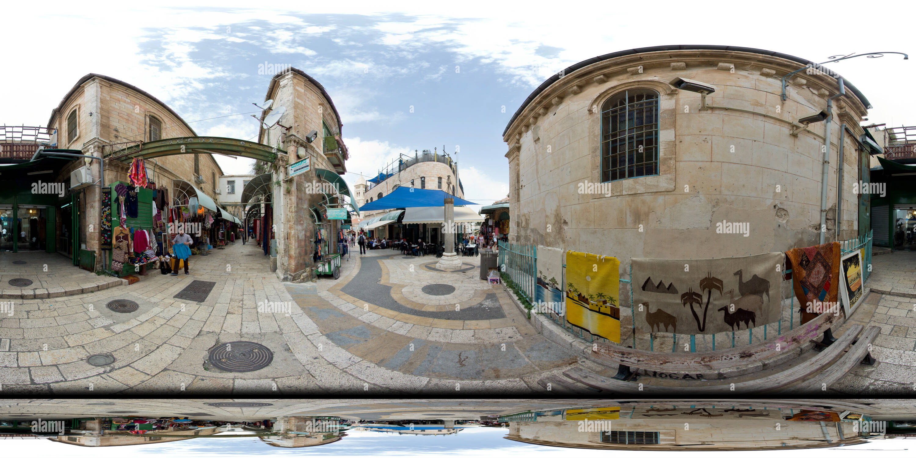 360 degree panoramic view of Old City Jerusalem, Early Afternoon (I), 2016-04, freehand