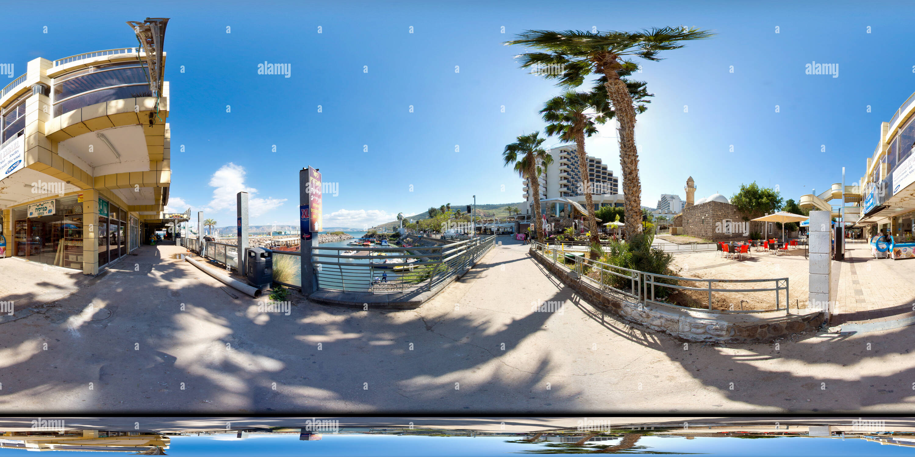 360 degree panoramic view of Yigal Alon Promenade, Tiberias, 2016-04, freehand