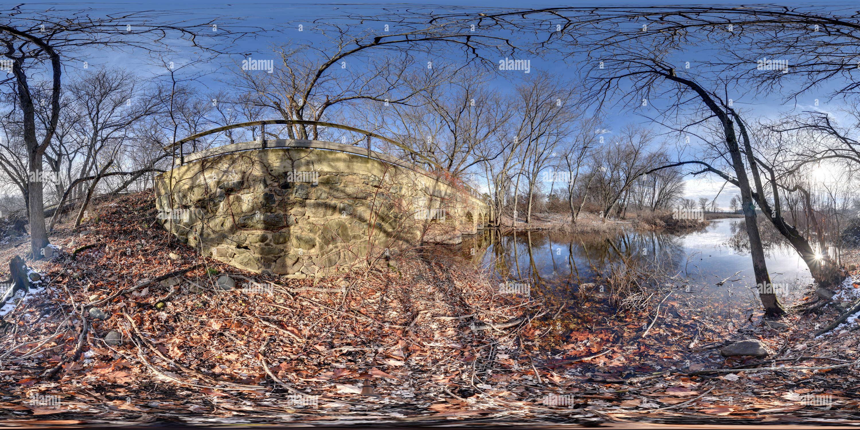 360° view of Old Town Bridge Wayland Massachusetts Alamy