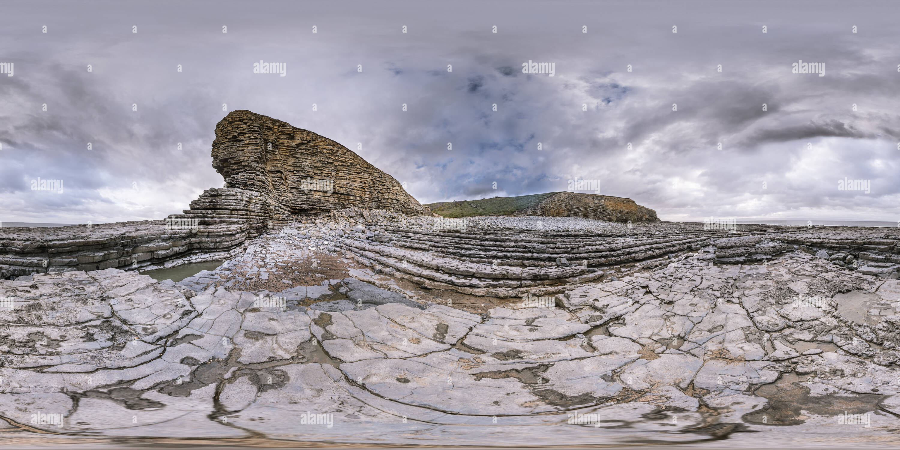 360° view of Nash Point, Vale of Wales Alamy