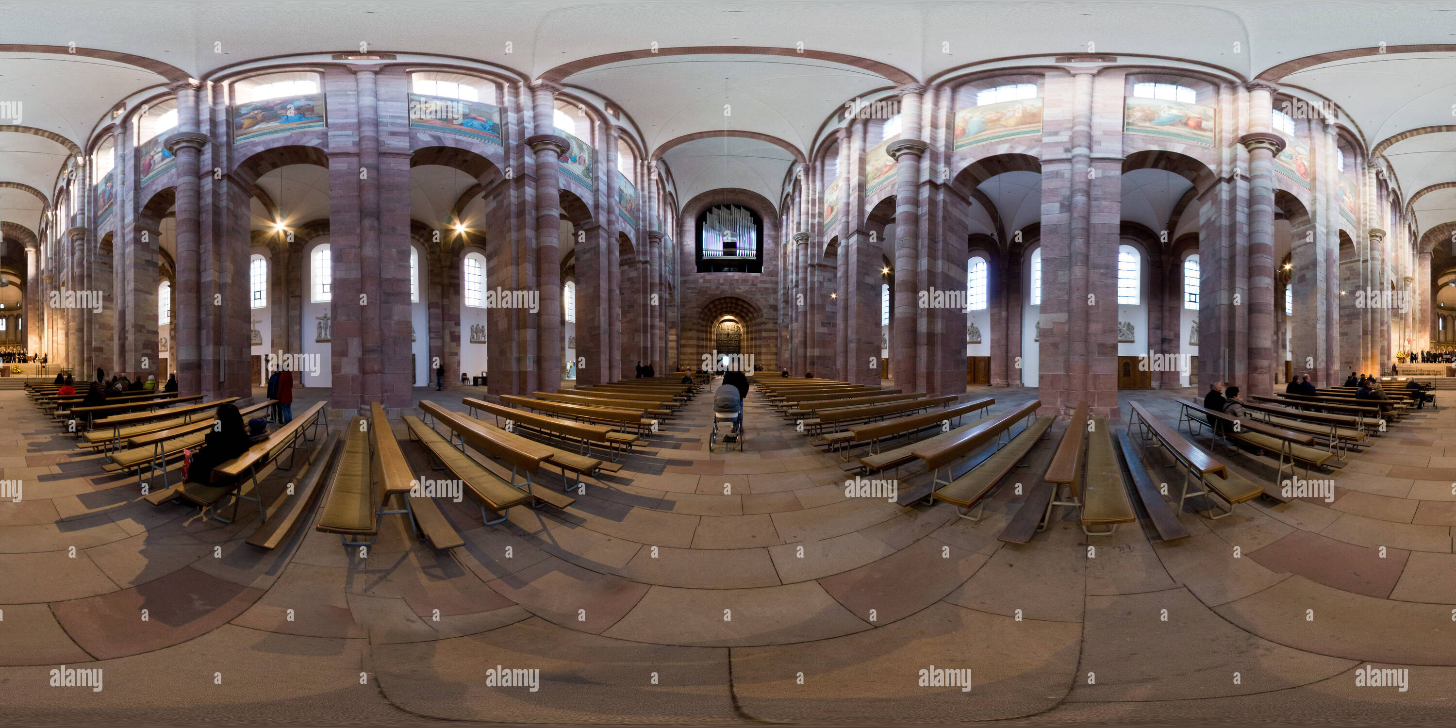 360 degree panoramic view of Speyer Cathedral (III), Main Aisle, 2016-11, freehand