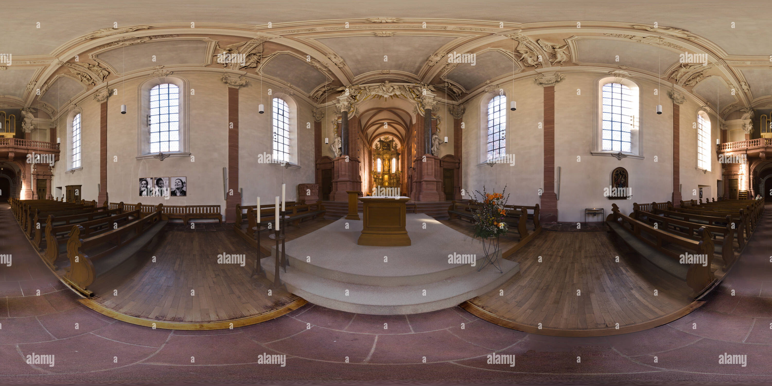 360 degree panoramic view of Dominican Abbey Church St. Paulus Worms, Sanctuary, 2017-02
