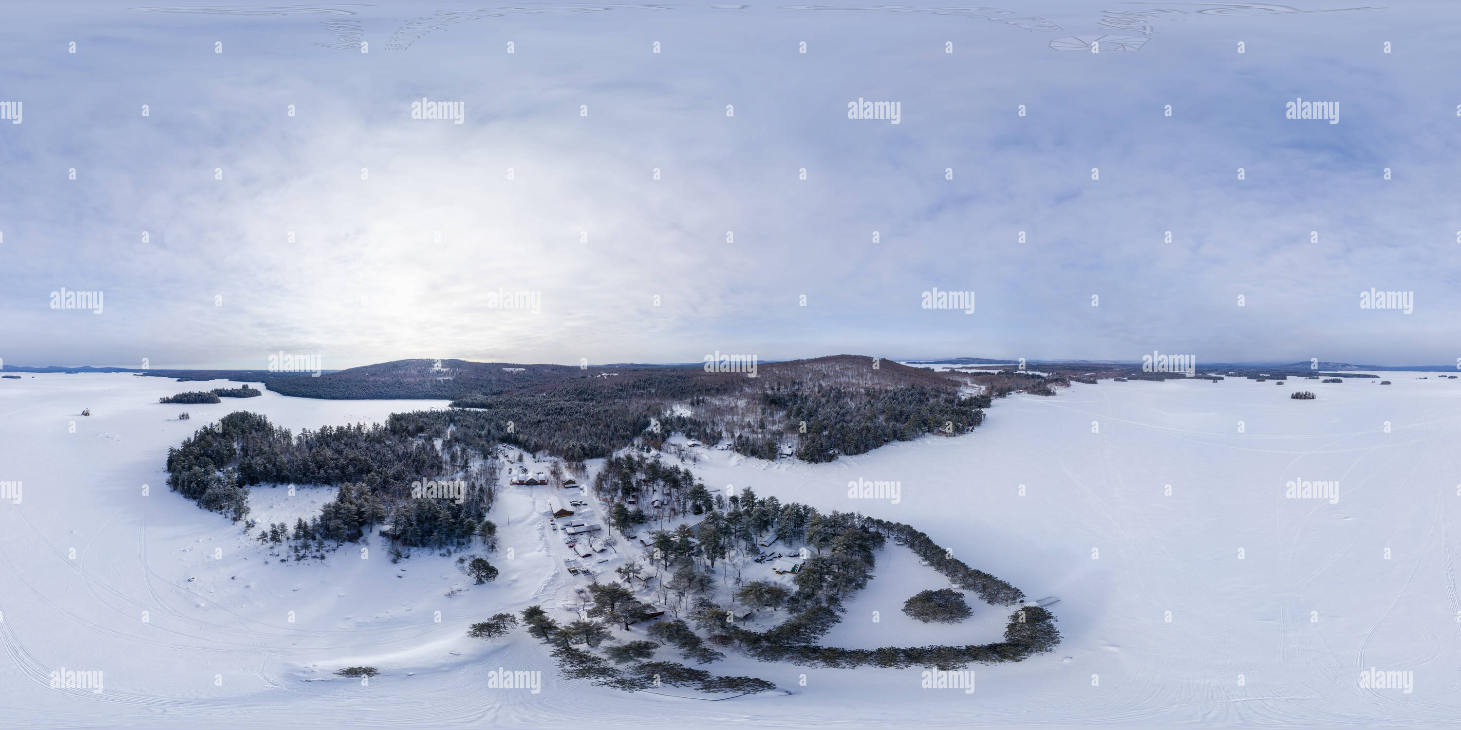 360° view of New England Outdoor Center, Millinocket Lake, Maine Alamy