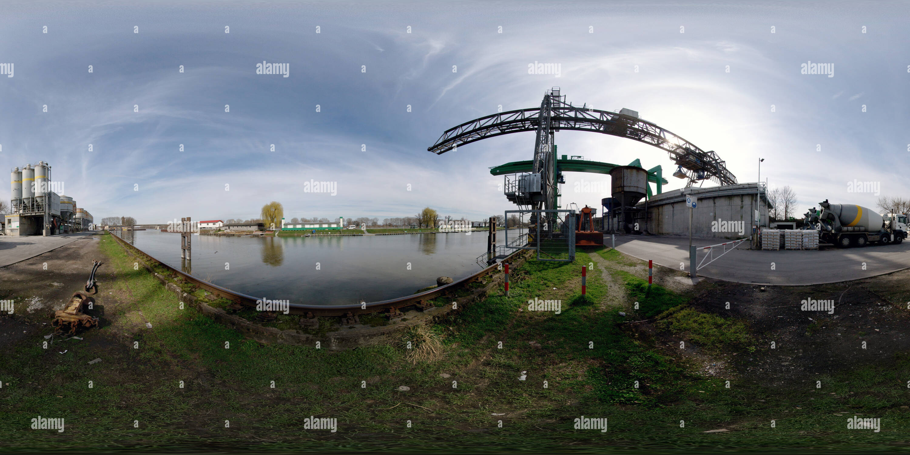 360 degree panoramic view of Flosshafen Worms, 2017-03