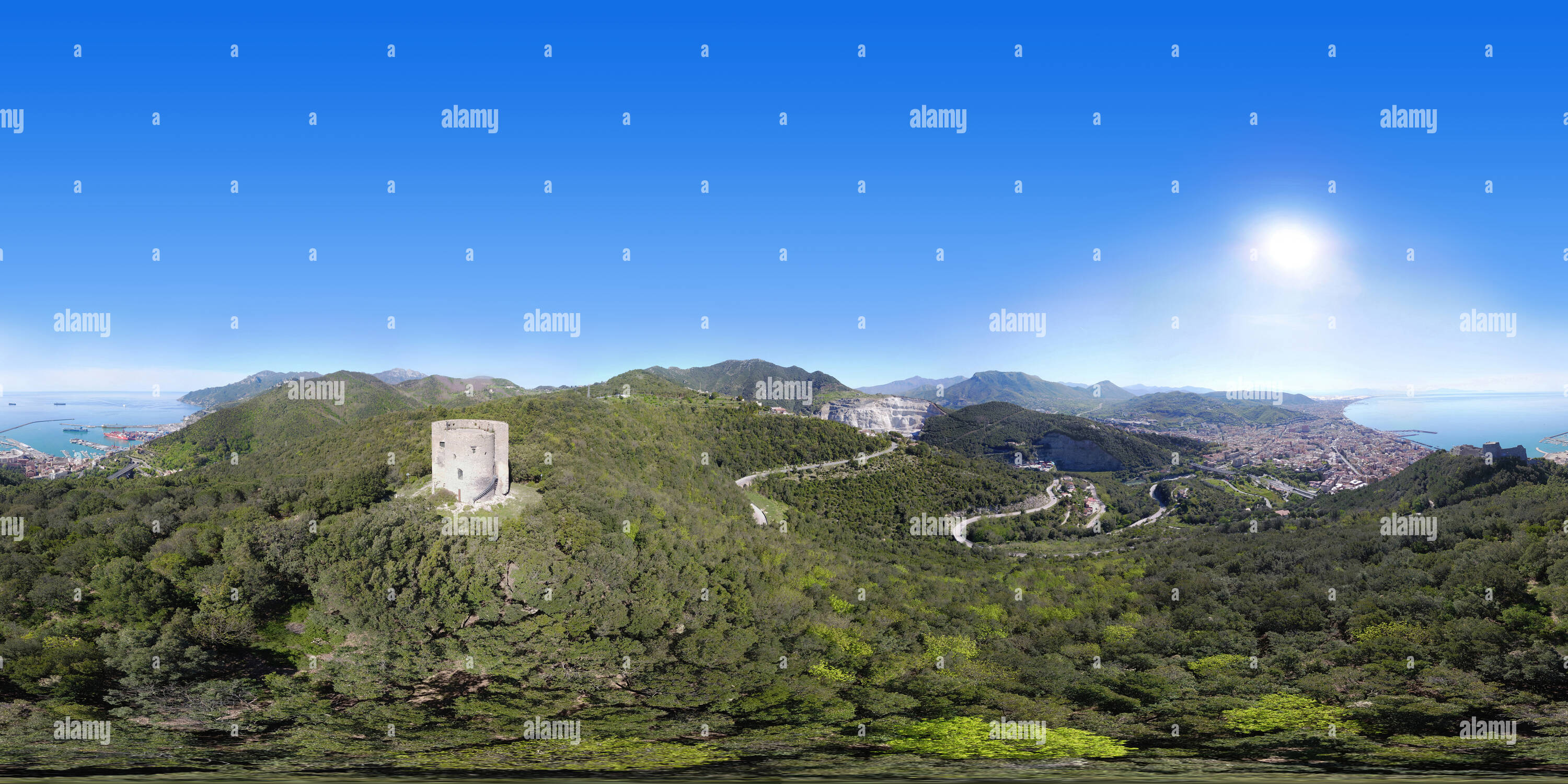 360° view of Bastiglia Castello Arechi Salerno Alamy