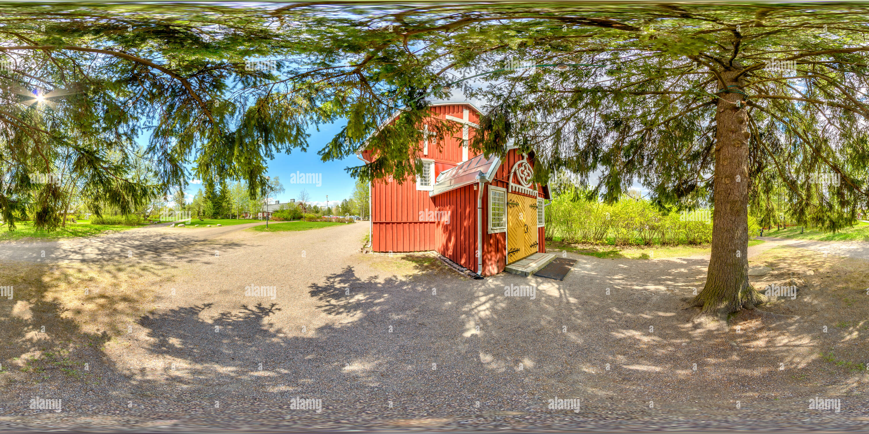 360 degree panoramic view of Kellokoski Church Under The Tree