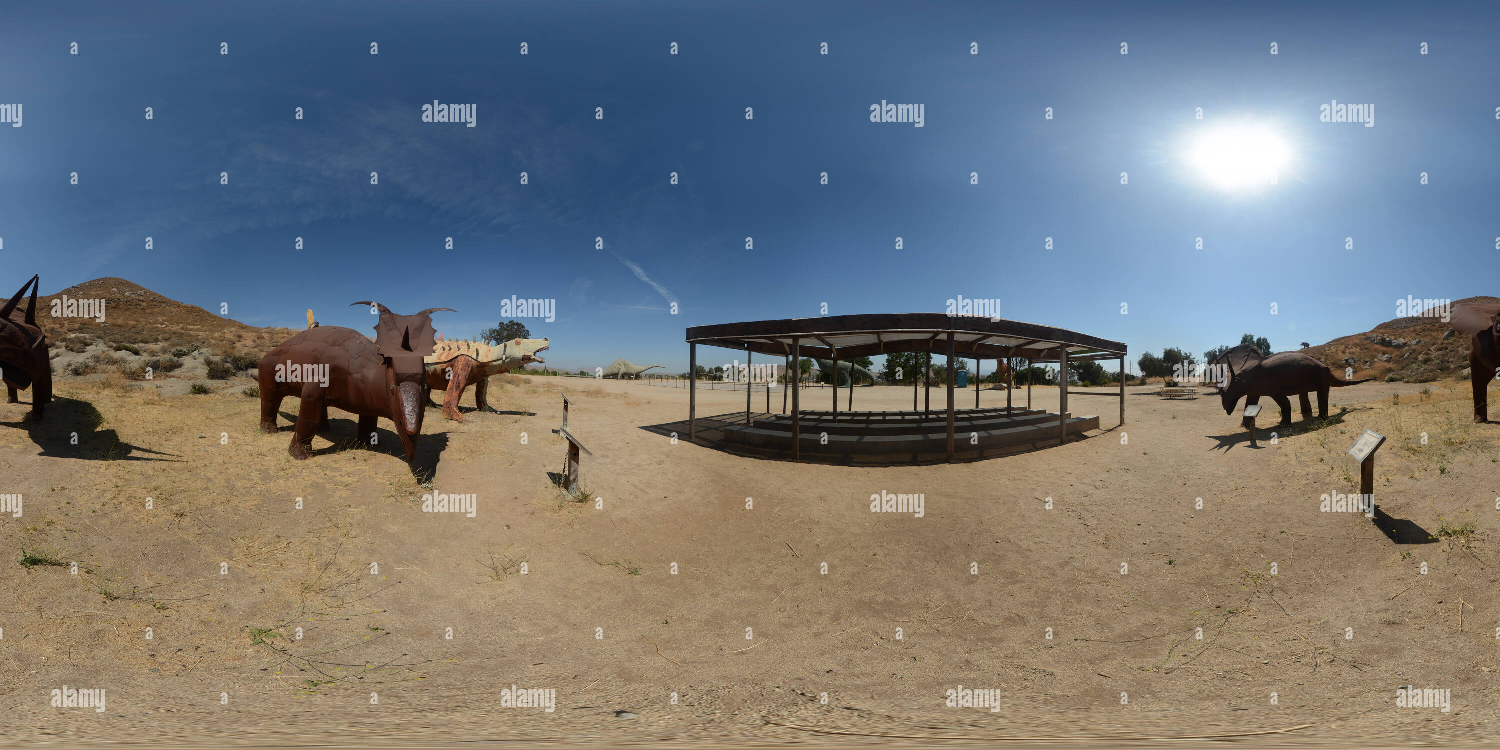 360° view of Dinosaur Sculptures at Jurupa Mountains Discovery Center