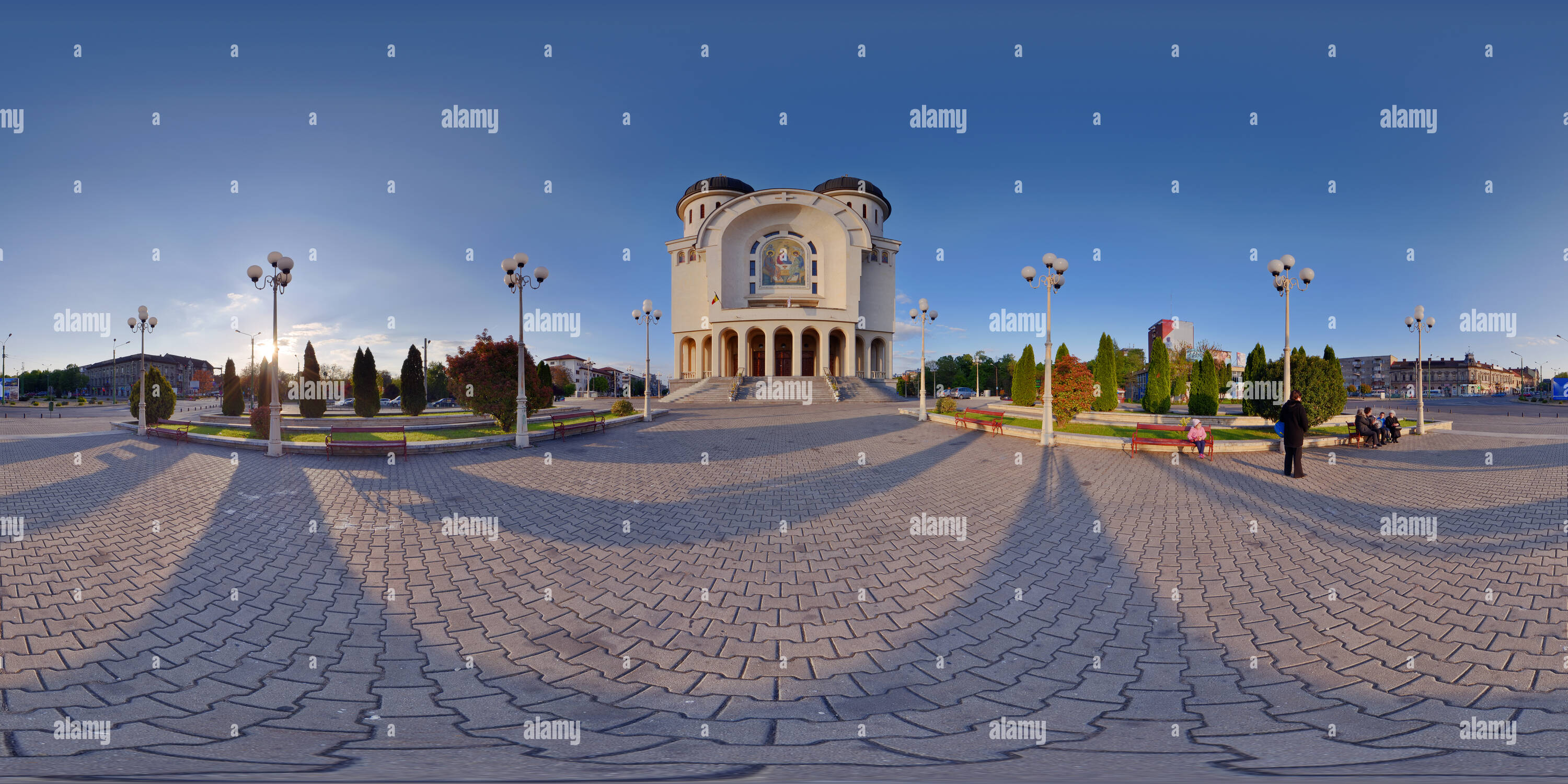 360° view of Holy Trinity Cathedral Facade, Arad - Alamy