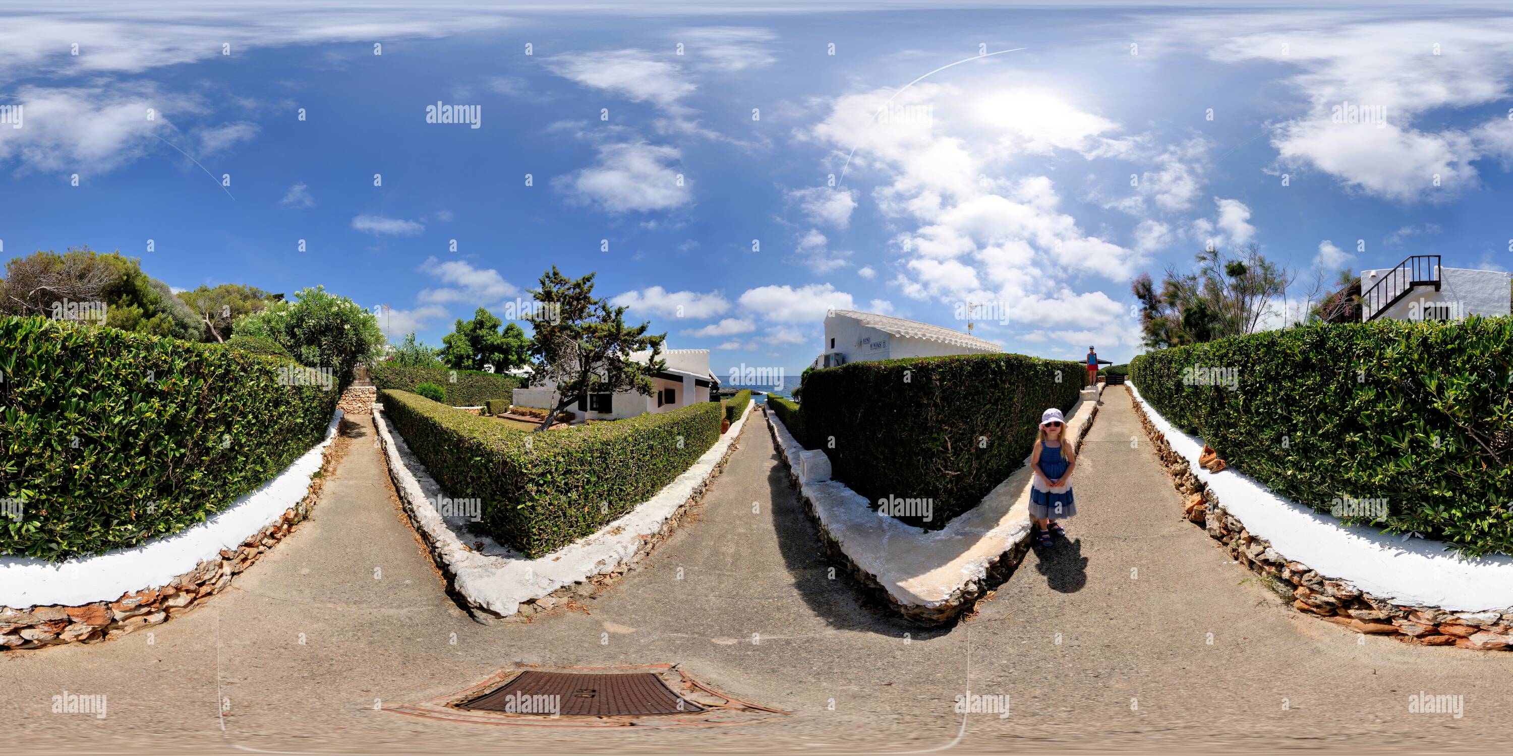 360 degree panoramic view of Binibeca, Menorca, Spain (8103)