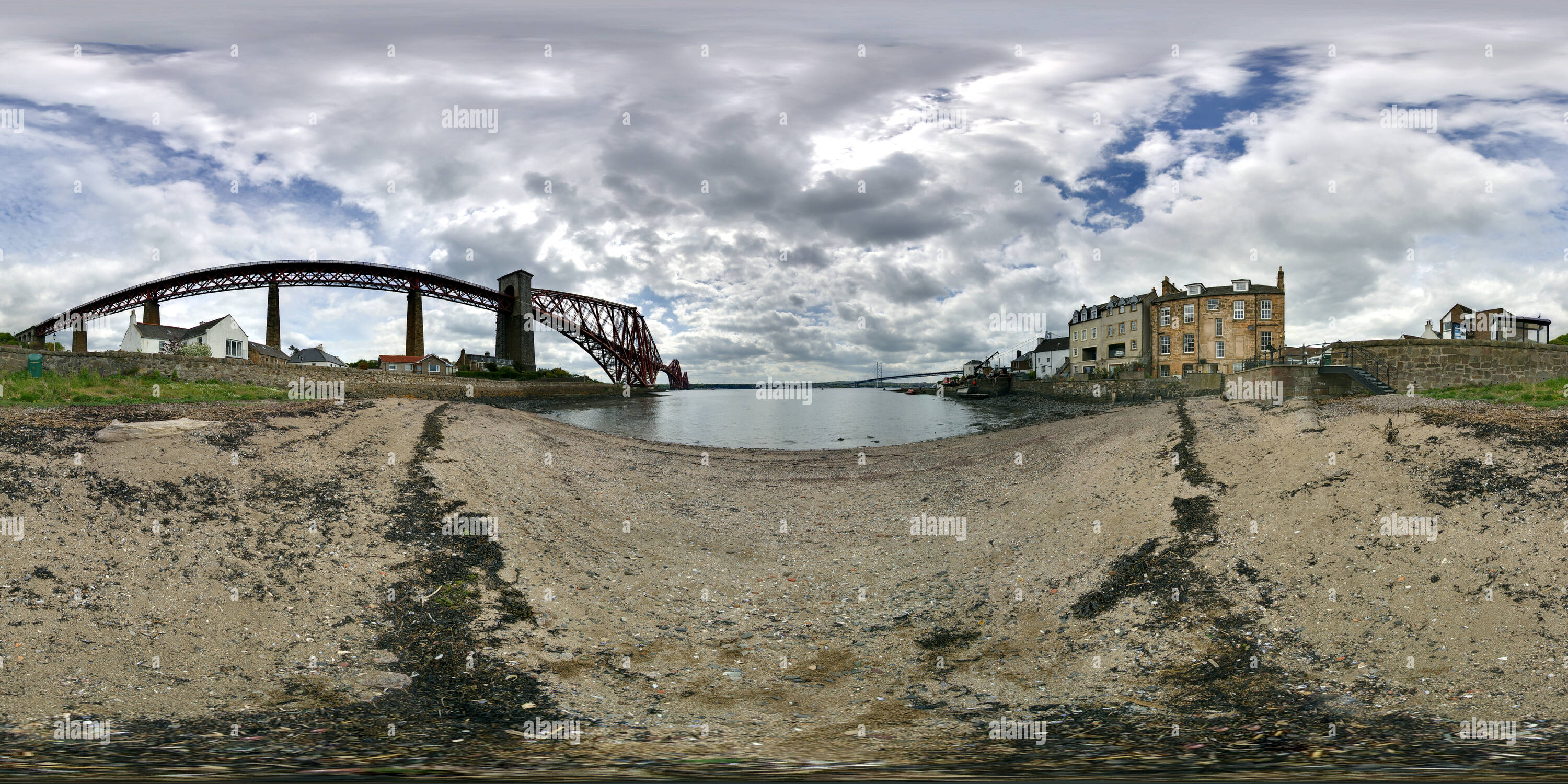 360° view of North Queensferry Beach, Fife, Scotland Alamy