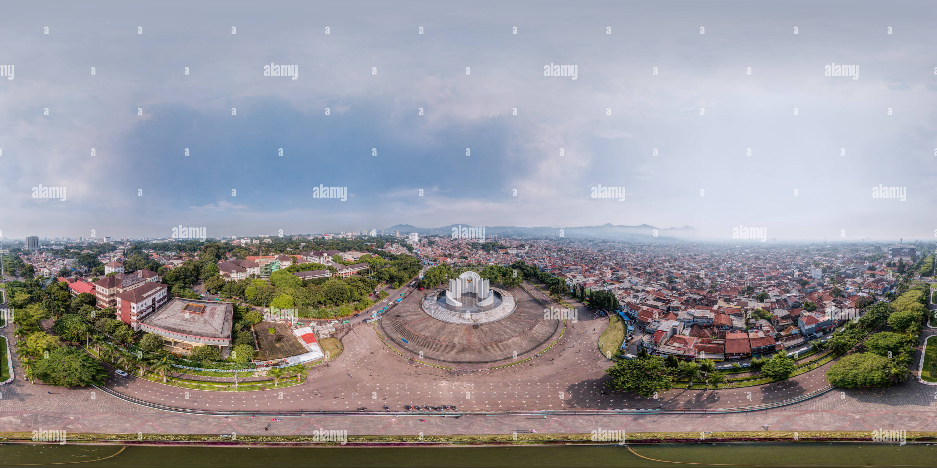 360 degree panoramic view of Monumen Perjuangan Rakyat Jawa Barat - Aerial