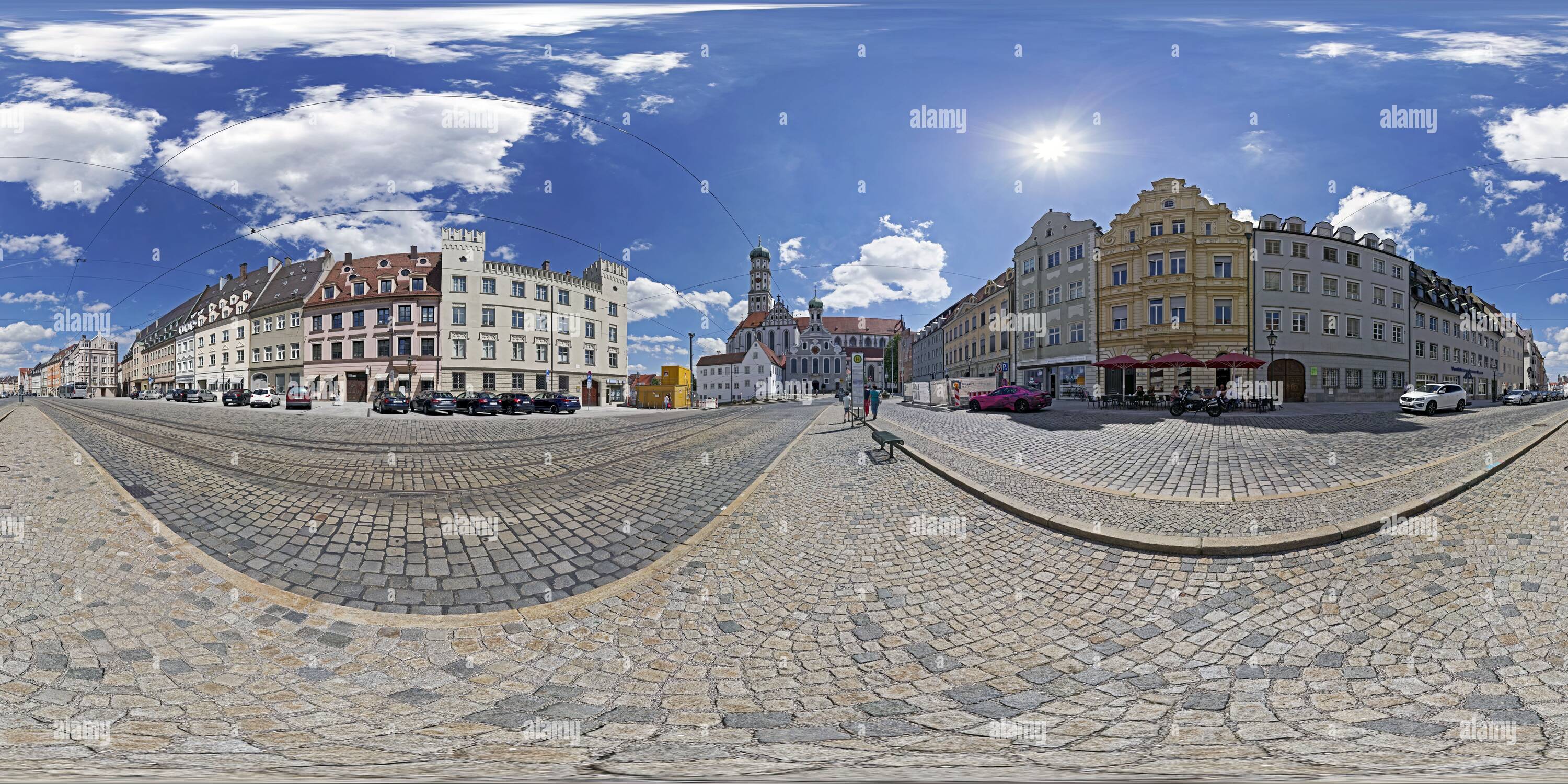 360 degree panoramic view of Augsburg, Ulrich Square