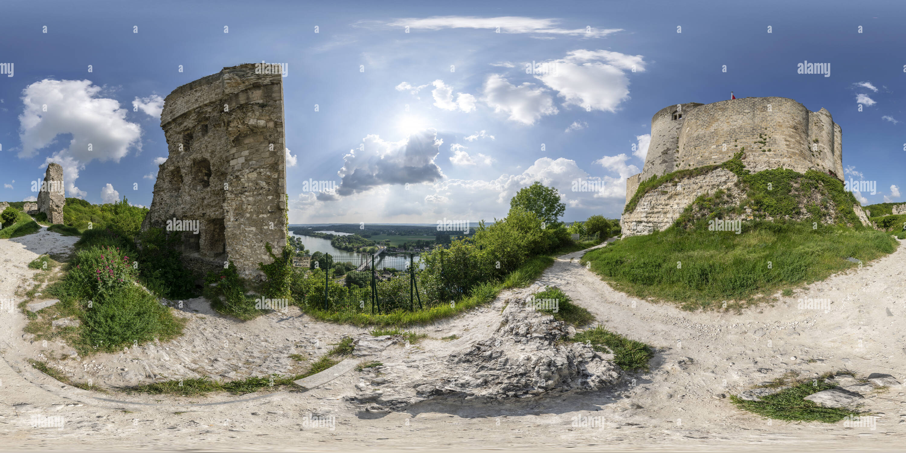 360 degree panoramic view of Chateau Gaillard, Les Andelys