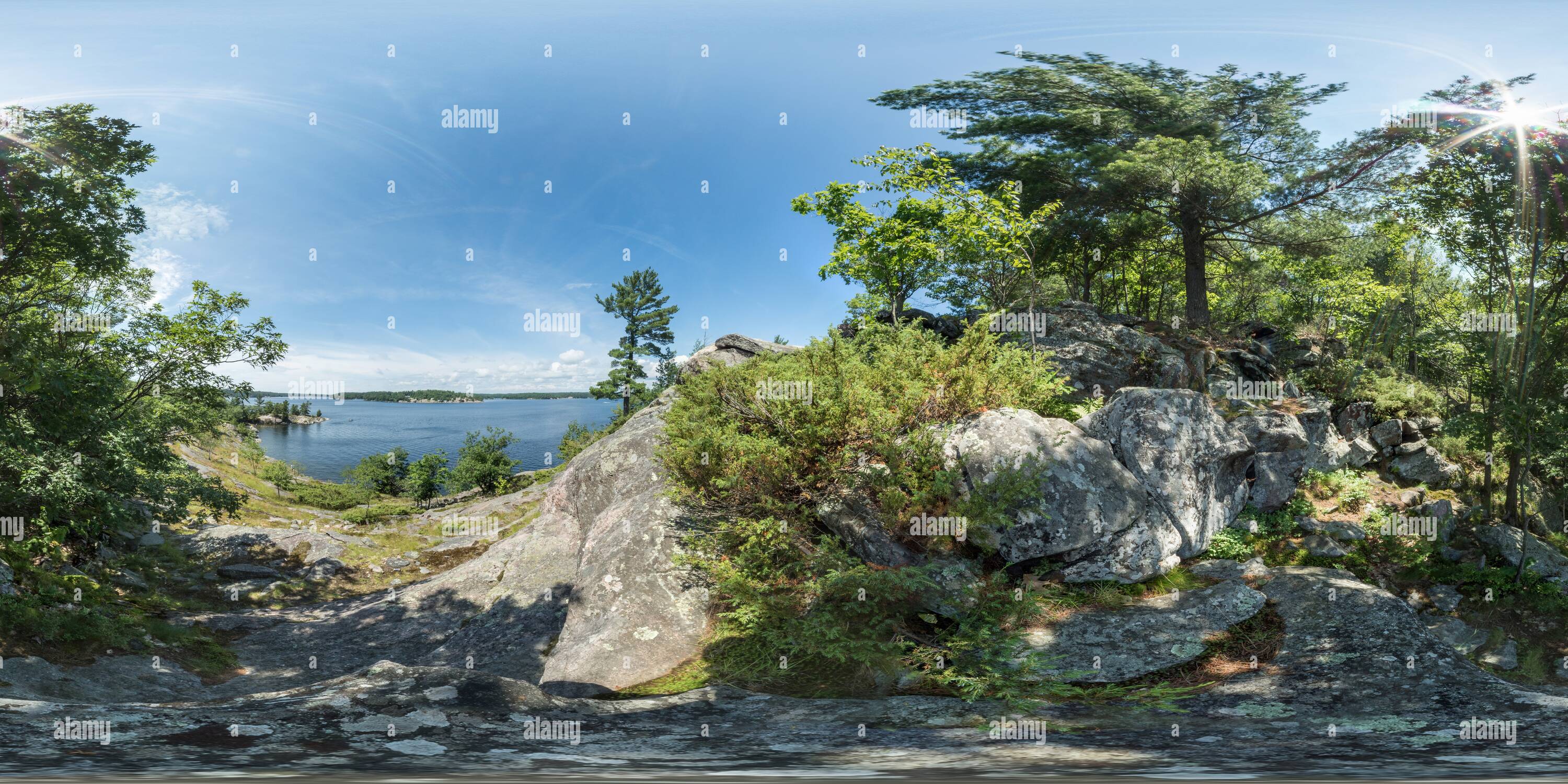 360° view of Summer Day at Blind Bay IV, Killbear Provincial Park - Alamy