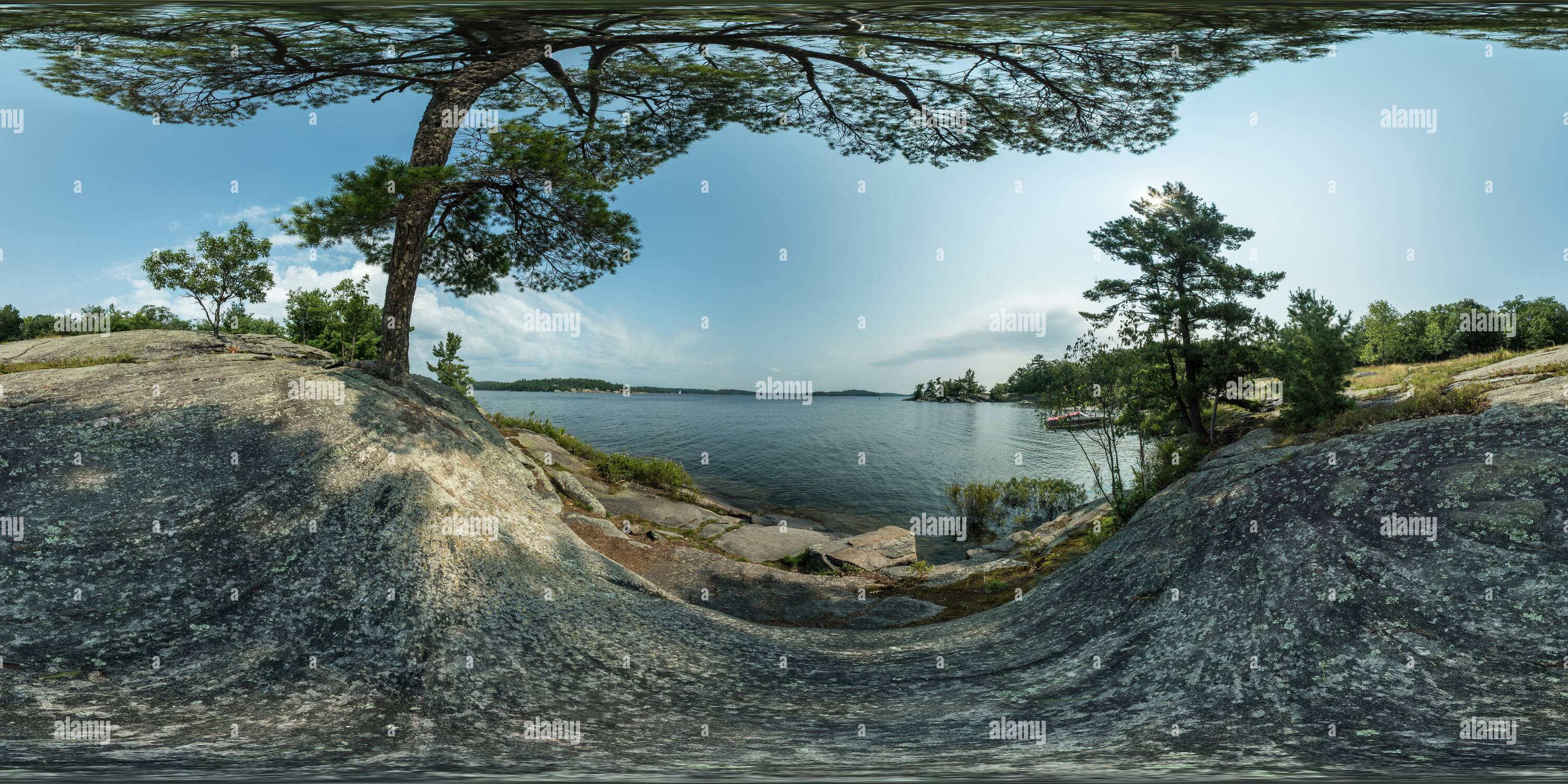360° view of Late Summer Morning at Blind Bay, Killbear Provncial Park