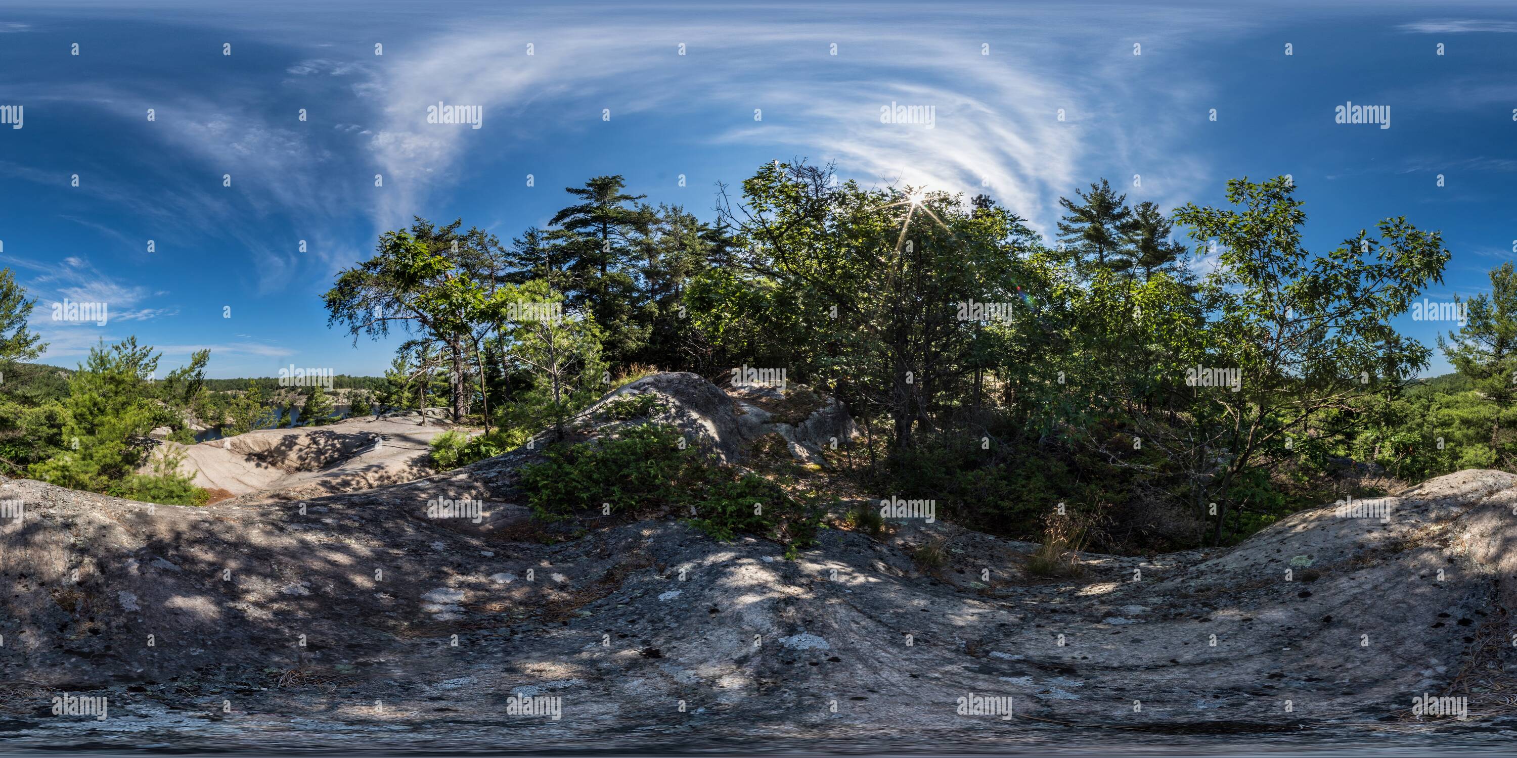 360?? view of Summer Morning at Alligator Rock on Charlton Lake, Sudbury