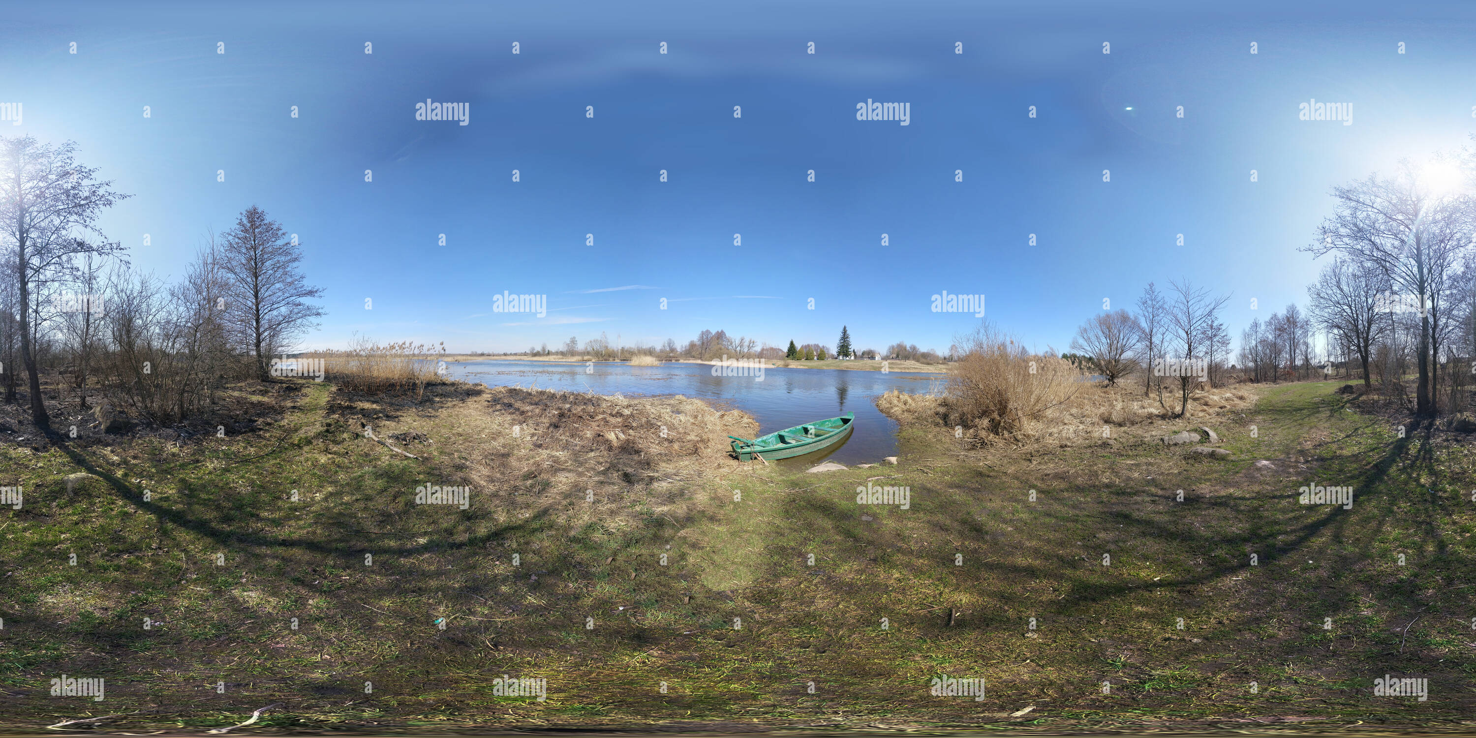 360 degree panoramic view of river Teteriv 20180409 132722