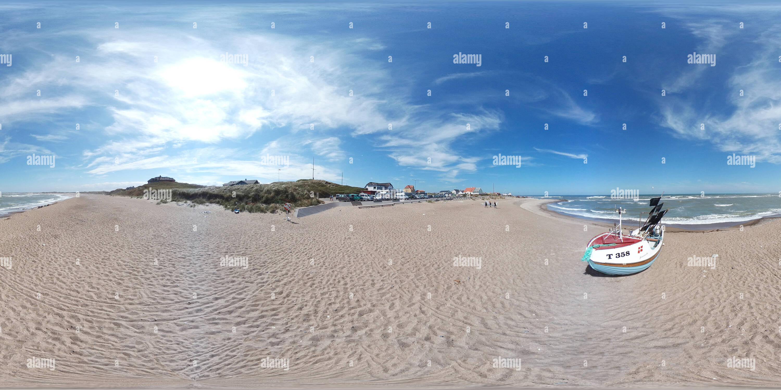 360 degree panoramic view of Klitmoeller  beach