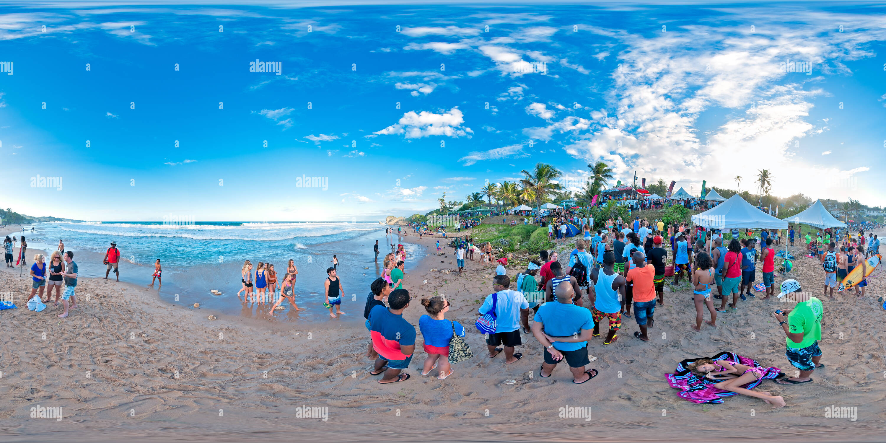 360° view of Surfing Competion Soup Bowl Barbados Alamy